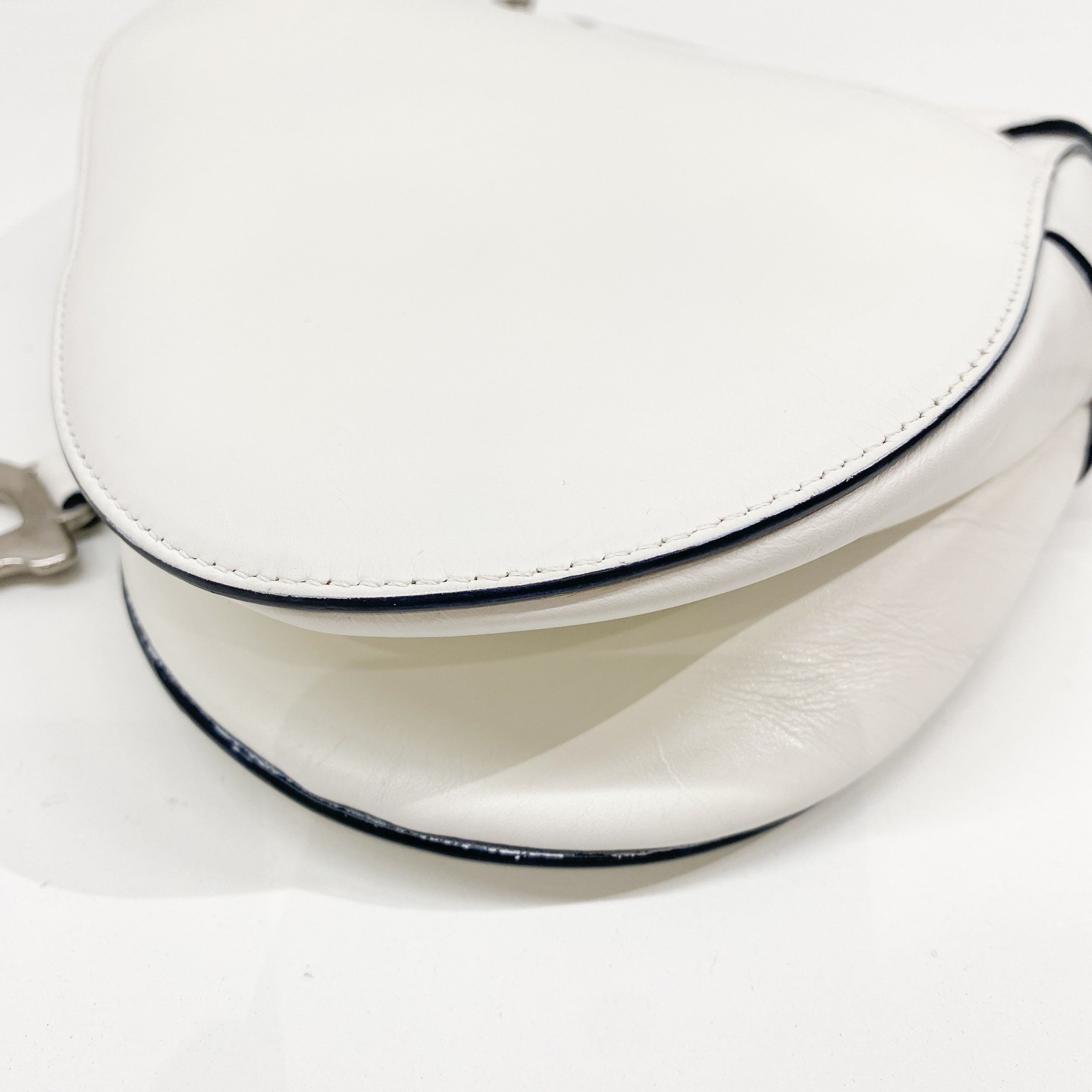 Saddle White Leather Bag