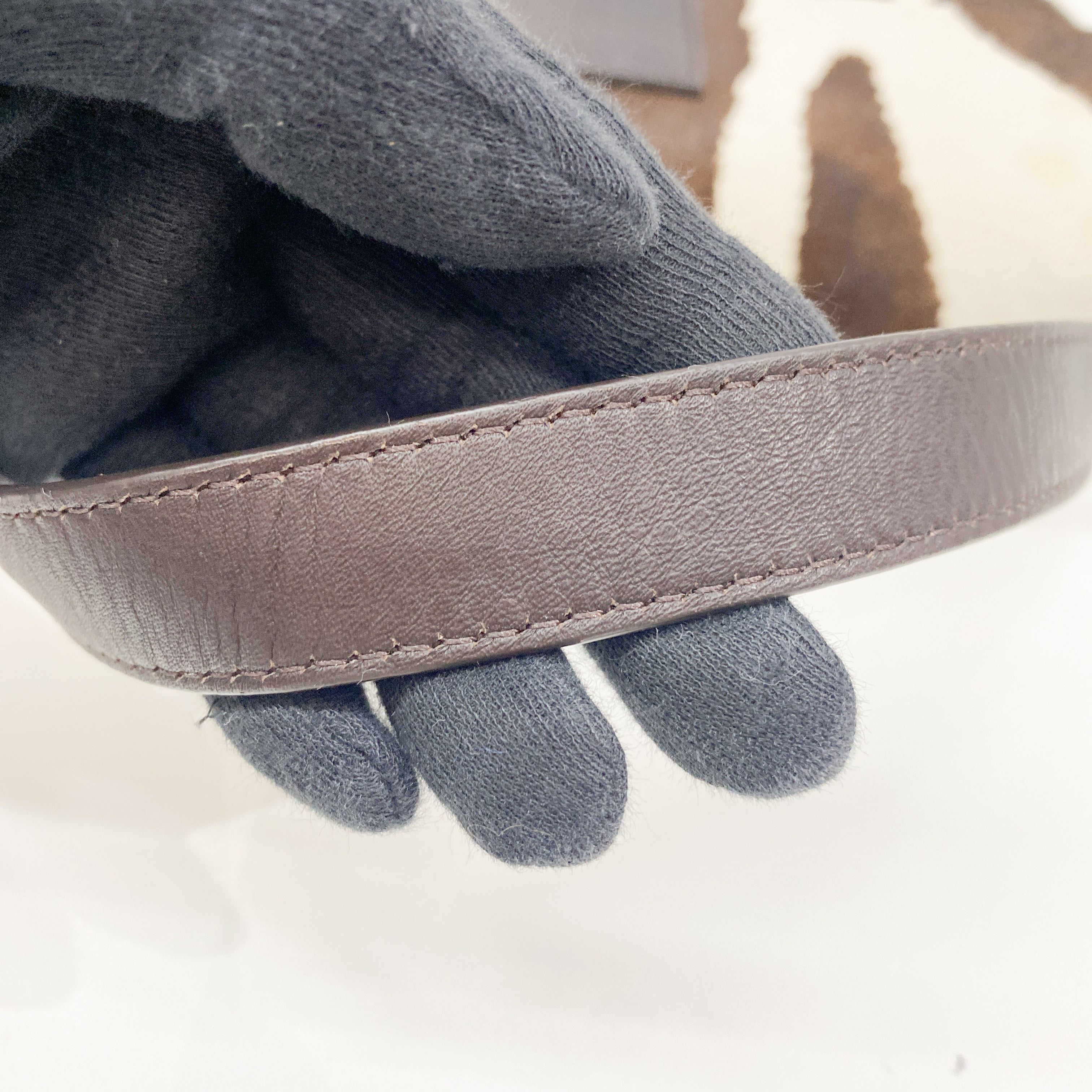 Baguette Brown Zebra Print Pony Hair Shoulder Bag