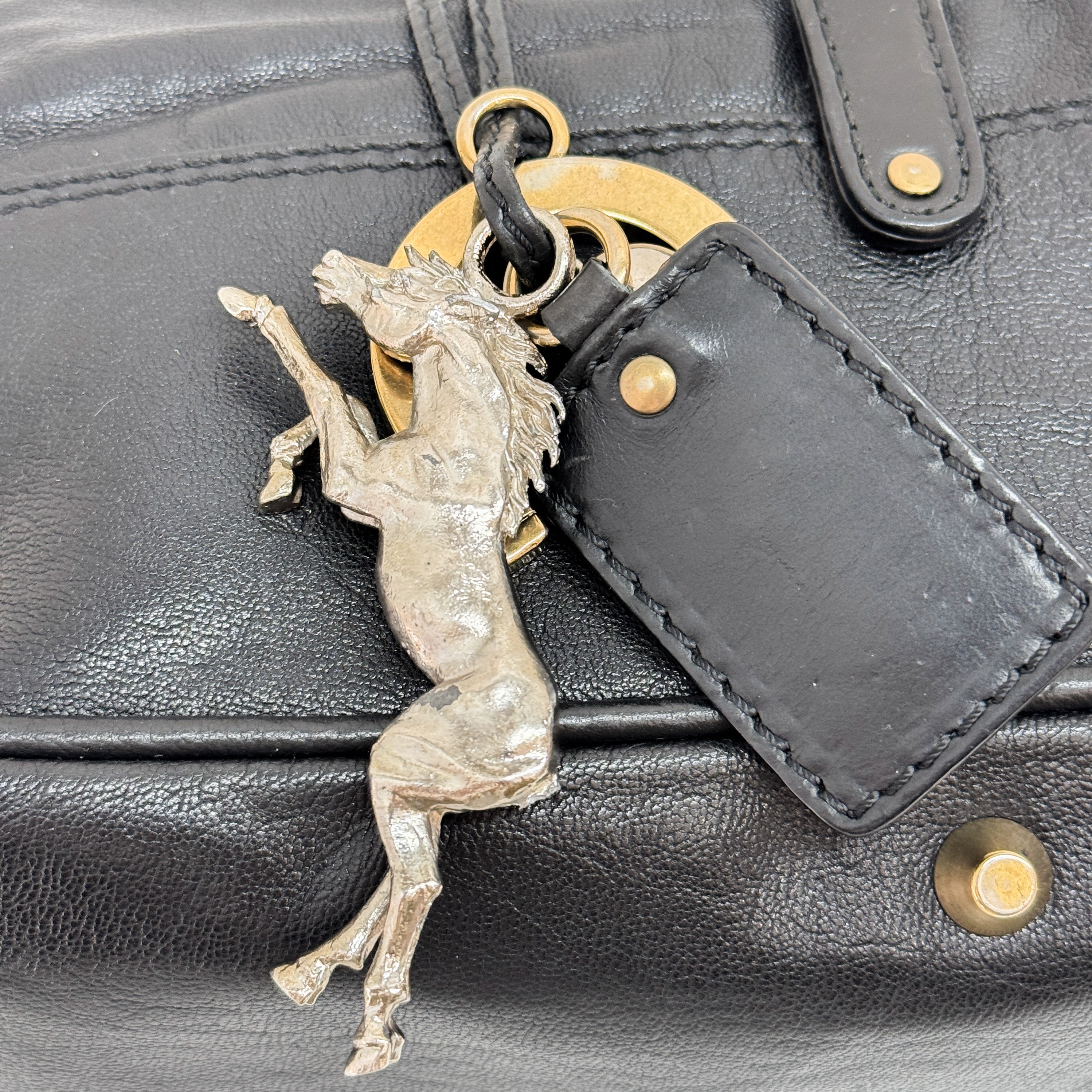 Kerala Black Leather Two Way Bag