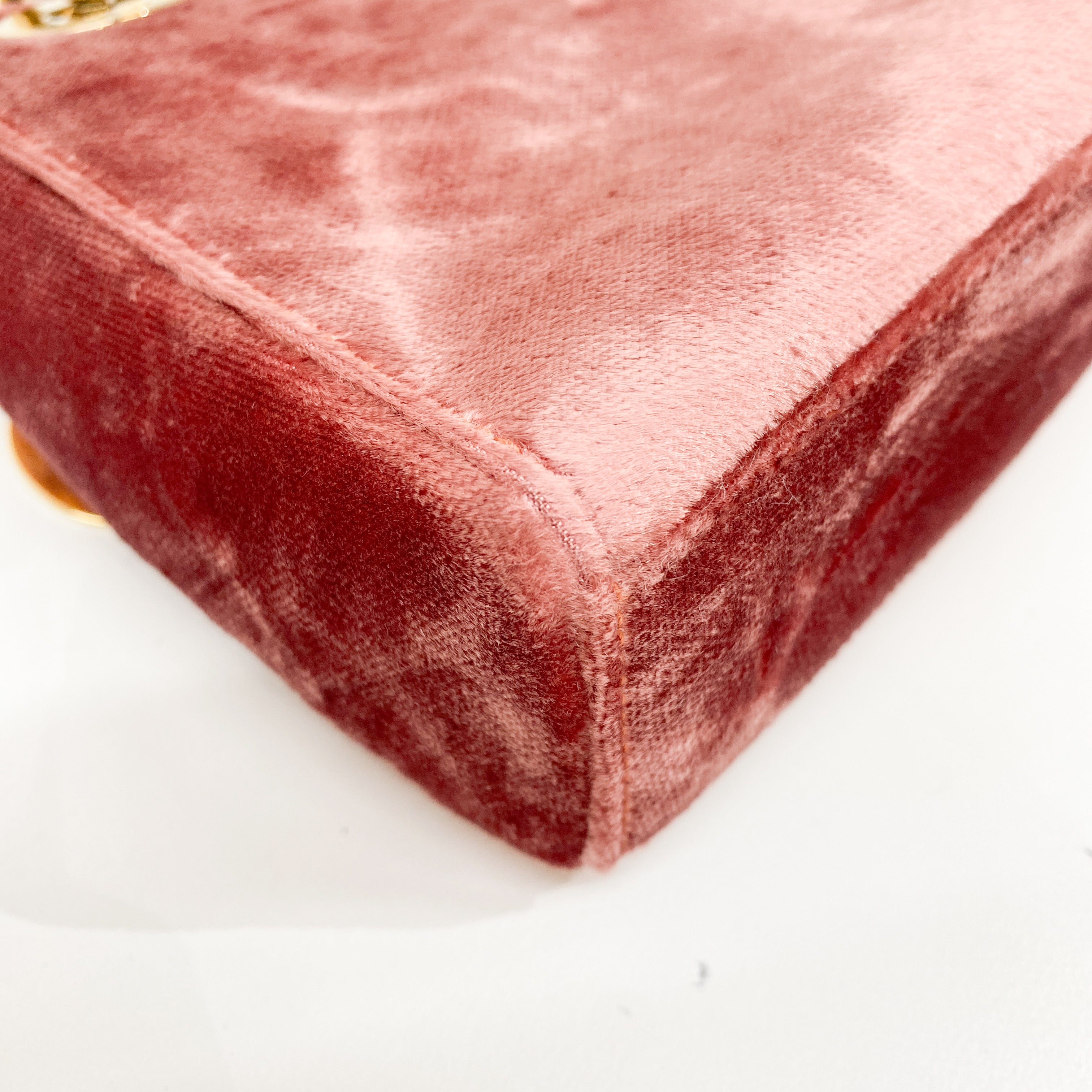 Vintage Pink Velvet Mini Hand Bag