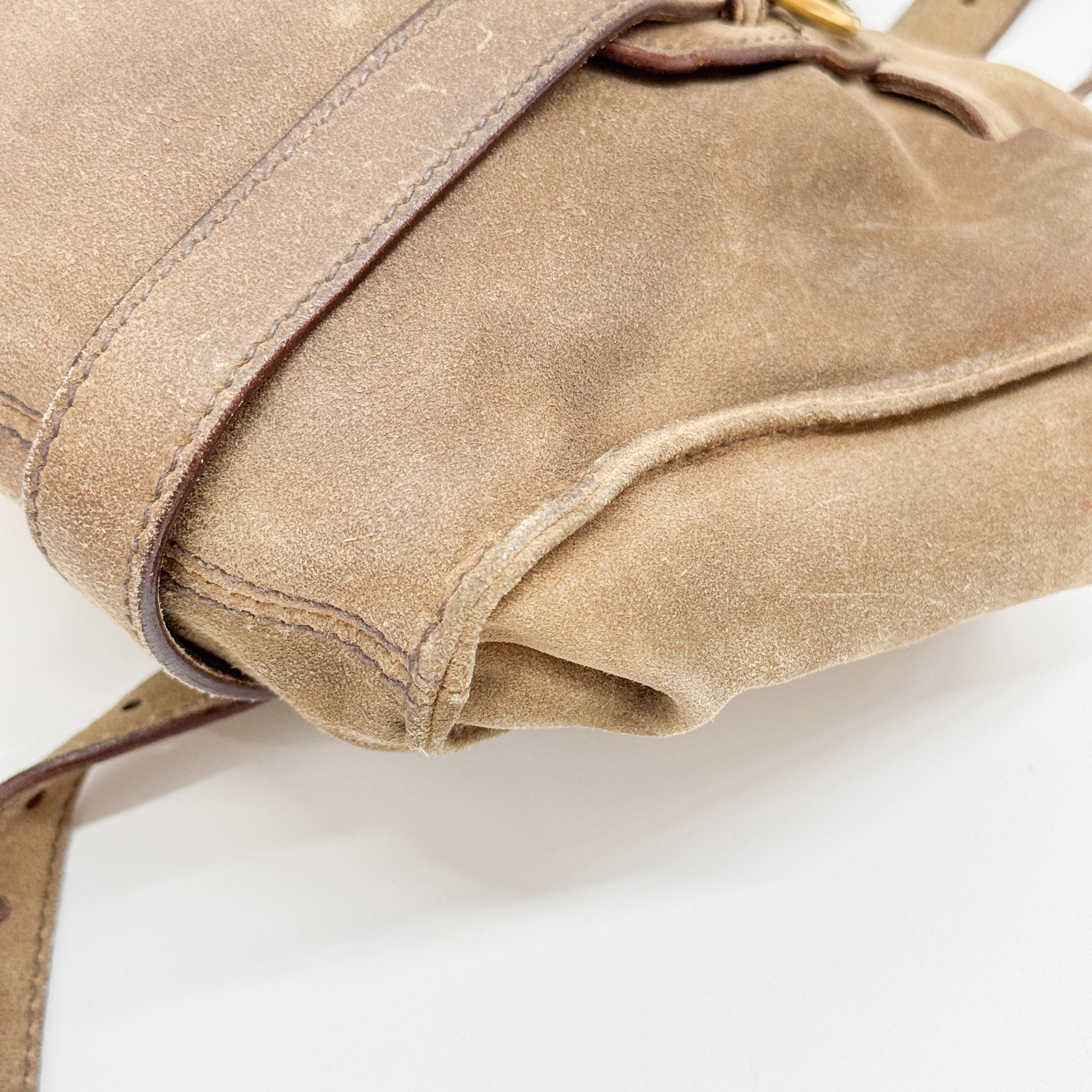 Archive Beige Suede Shoulder Bag