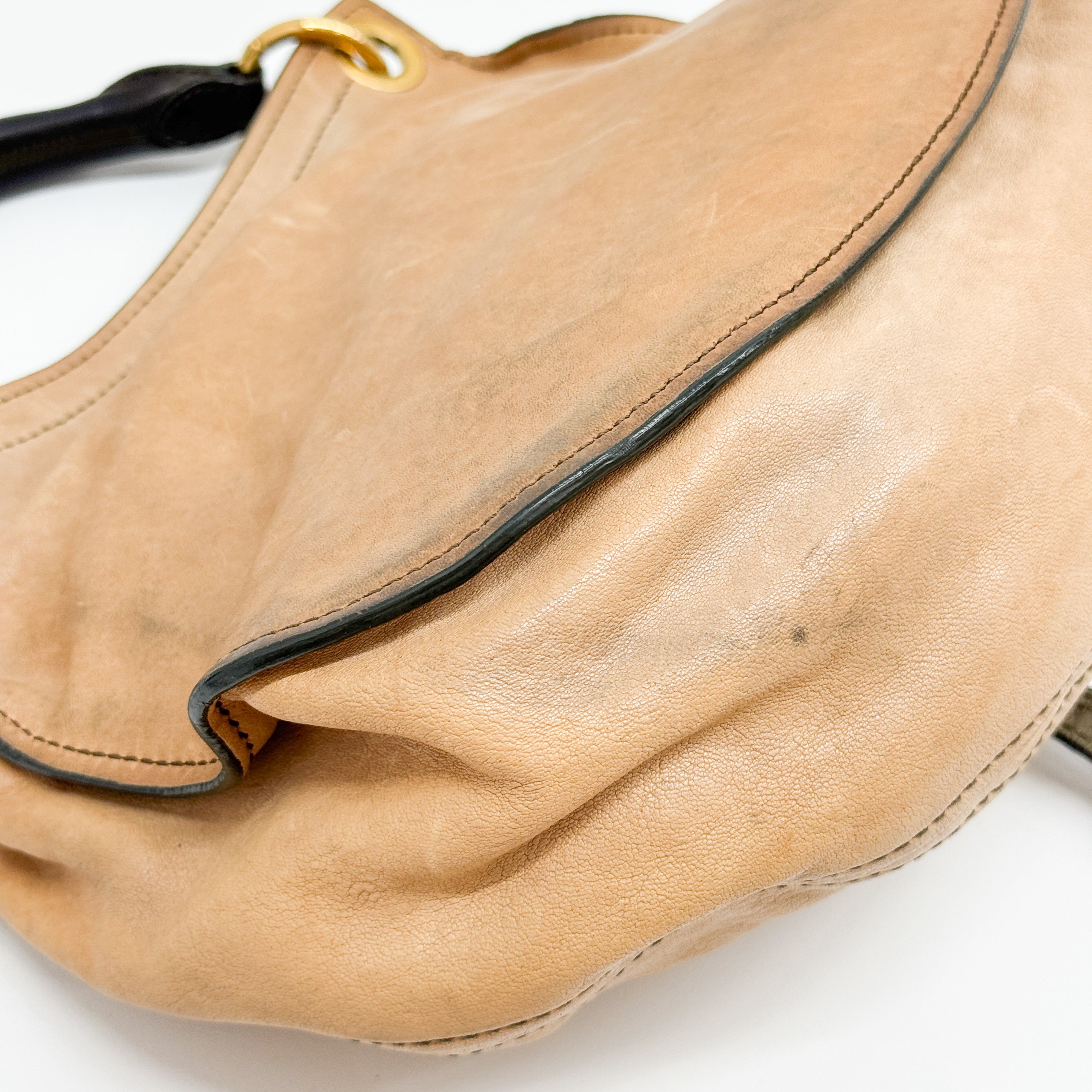 Archive Grey Ostrich Brown Leather Two Way Bag