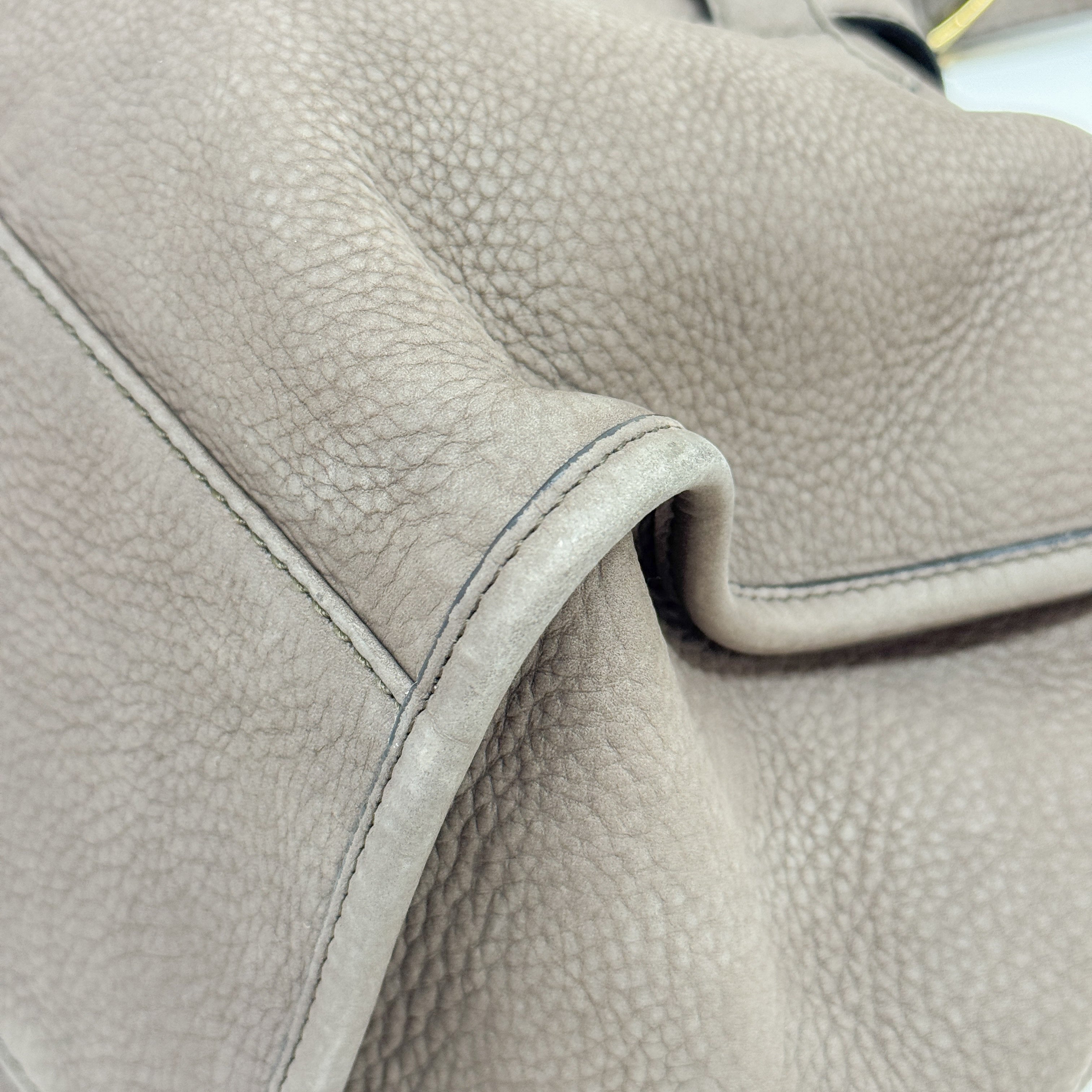 Stirrup Brown Nubuck Leather Shoulder Bag