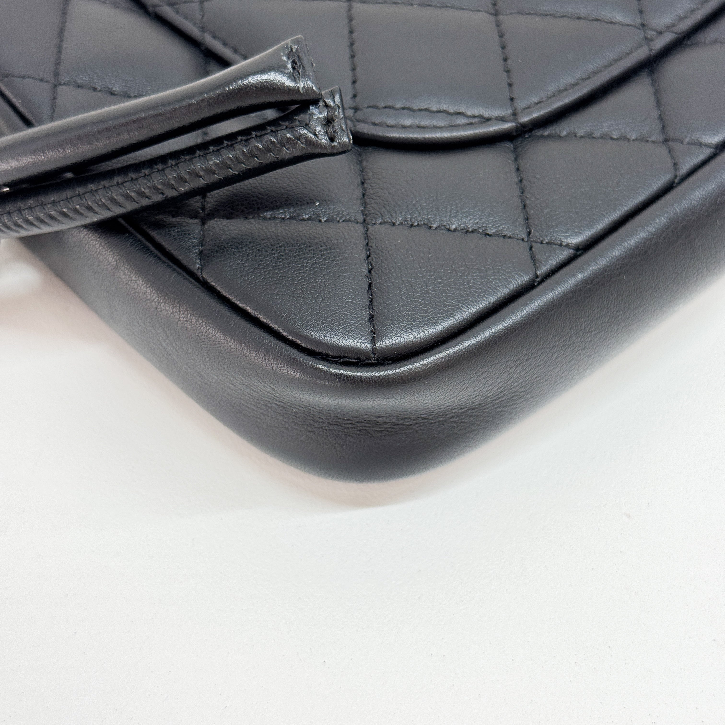 Cambon Black Leather Shoulder Bag