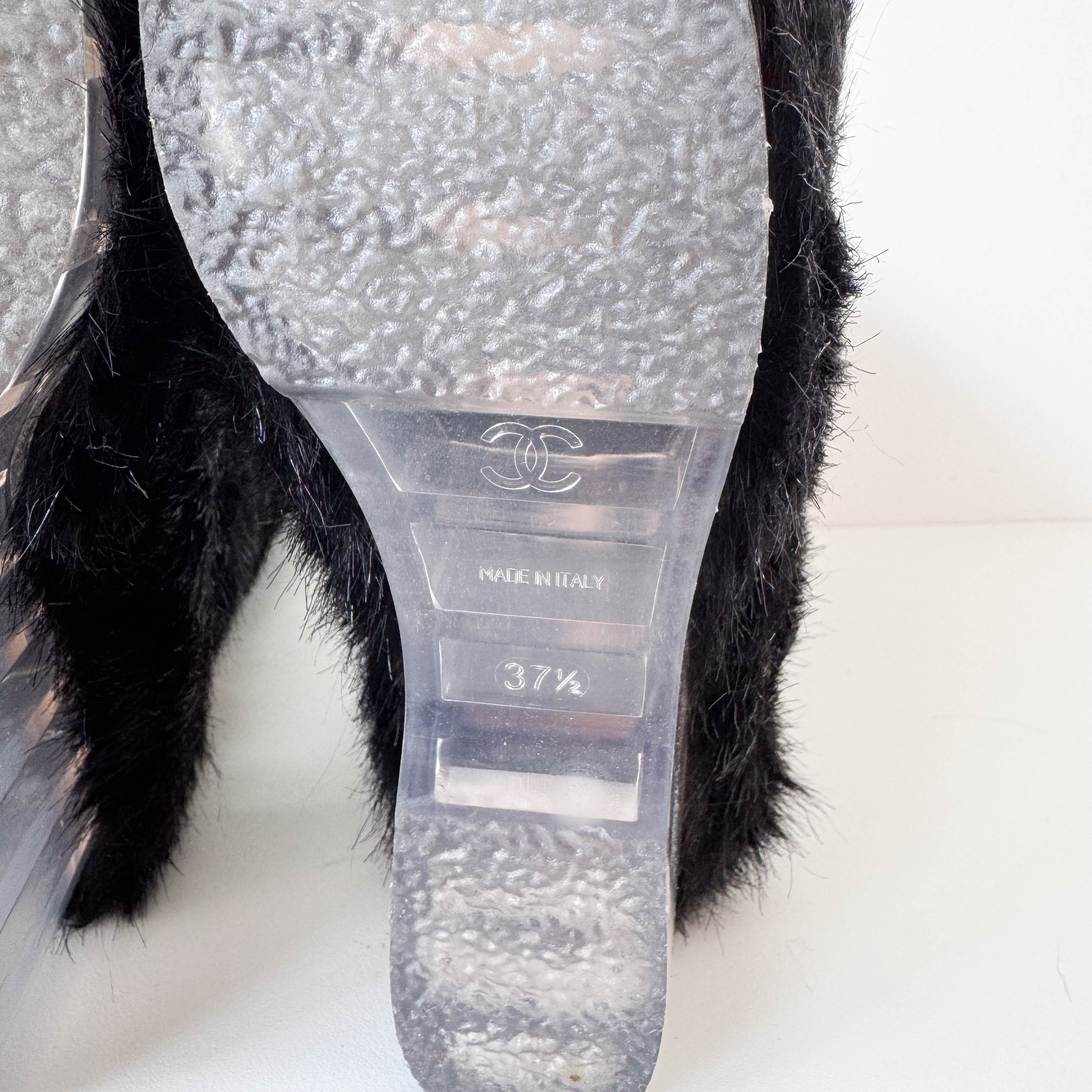 Size 37 1/2 Black Fur Boots