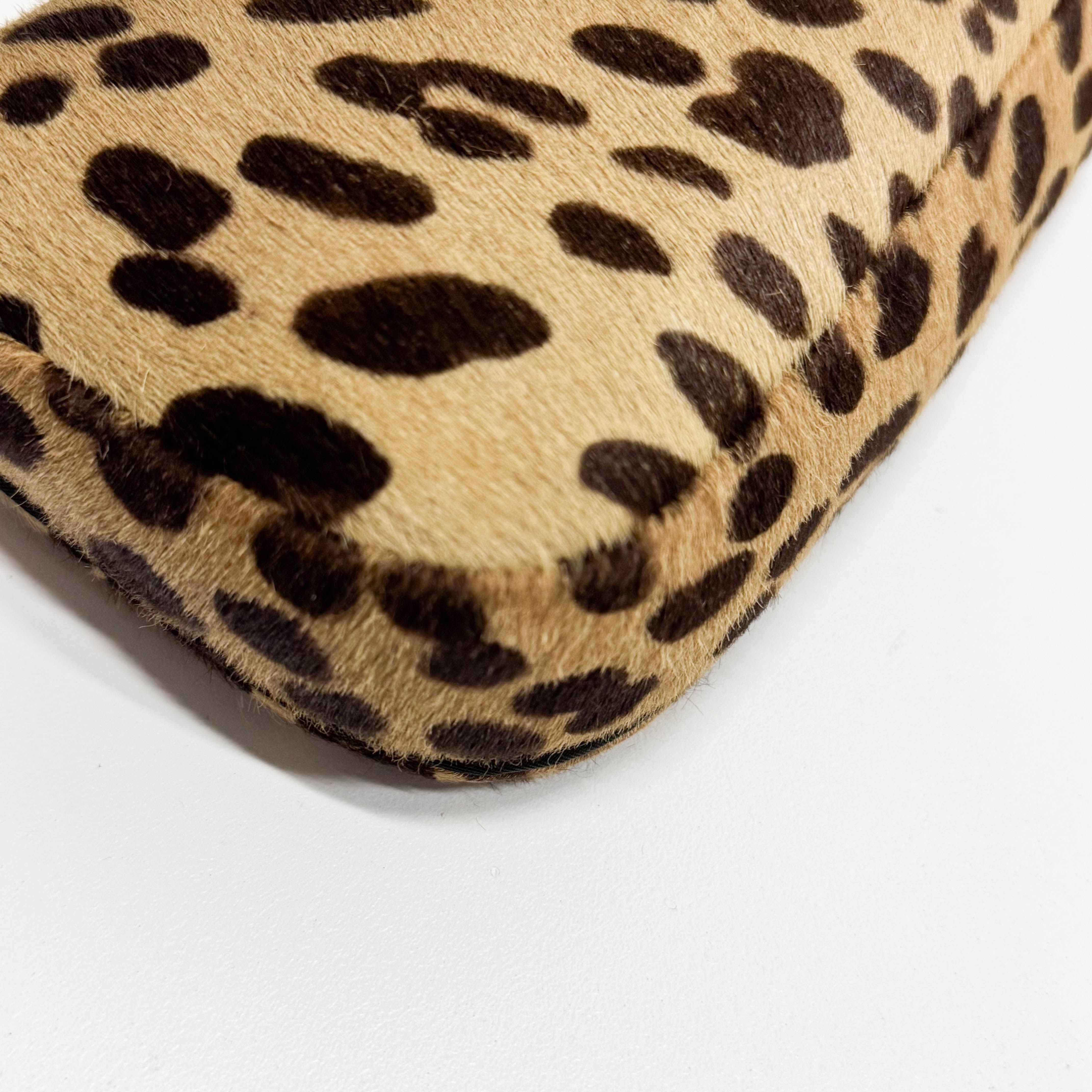 Malice Pearl Leopard Brown Leather Shoulder Bag