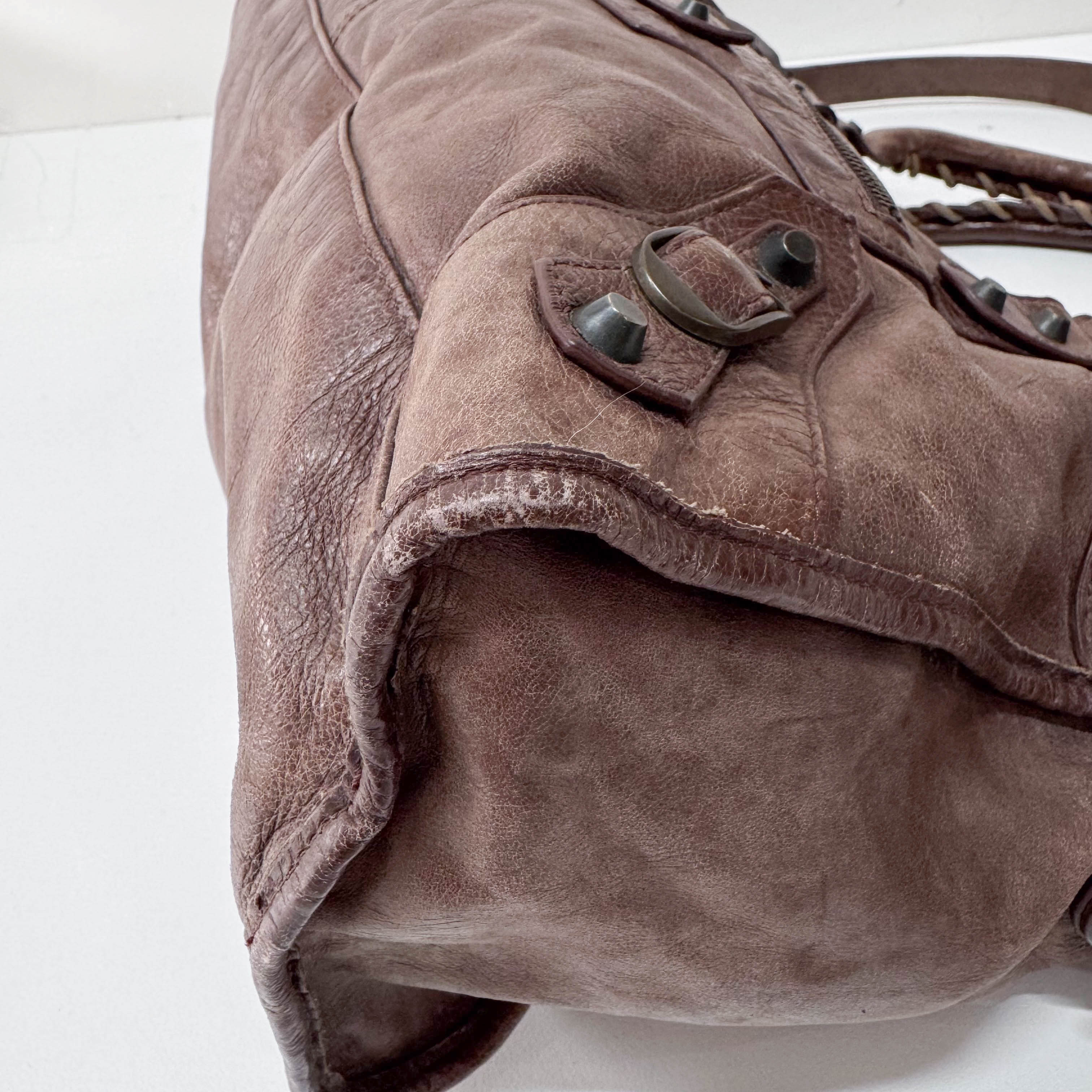 Part-Time Brown Calfskin Leather Two Way Bag