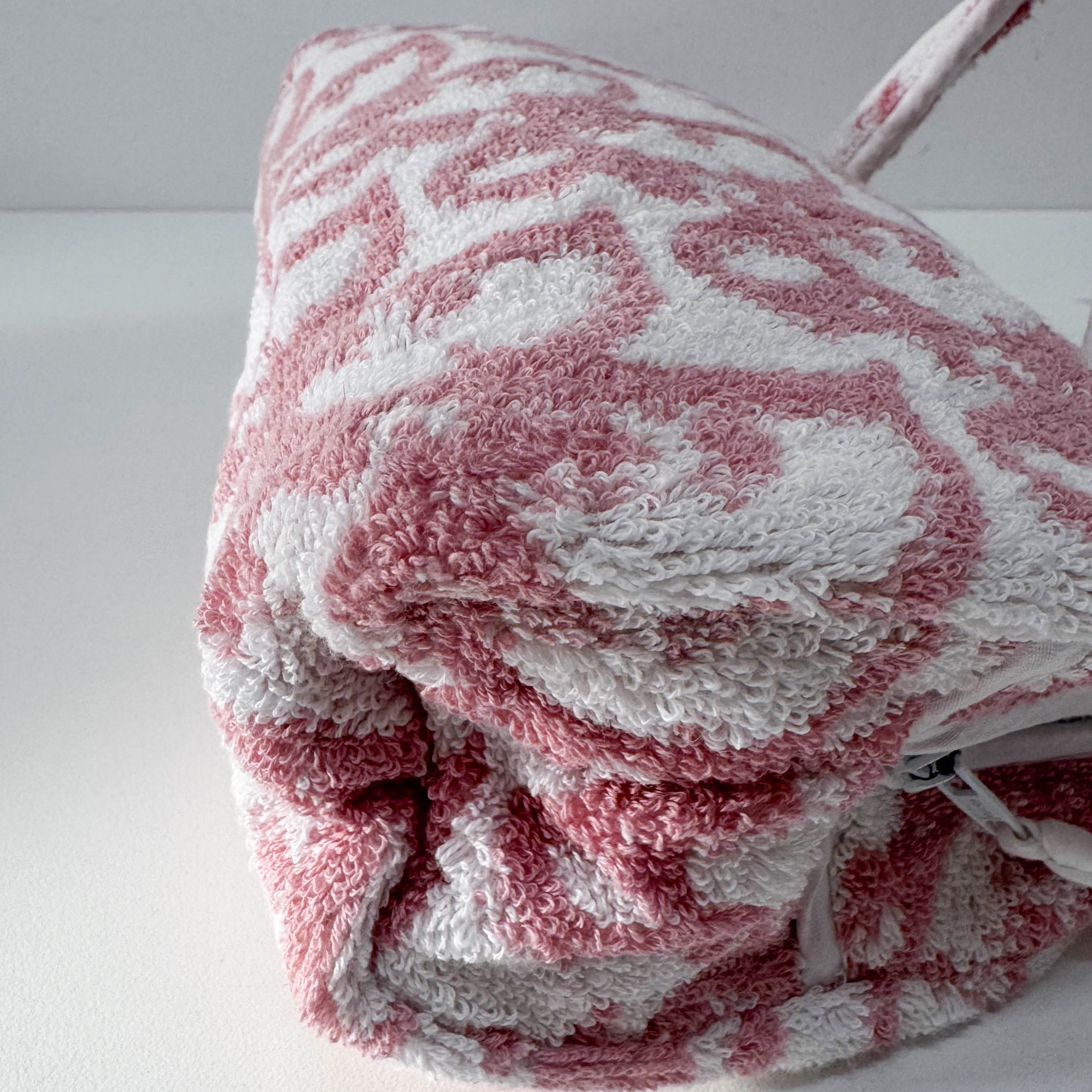 Trotter Pink Terry Cloth Towel Hand Bag