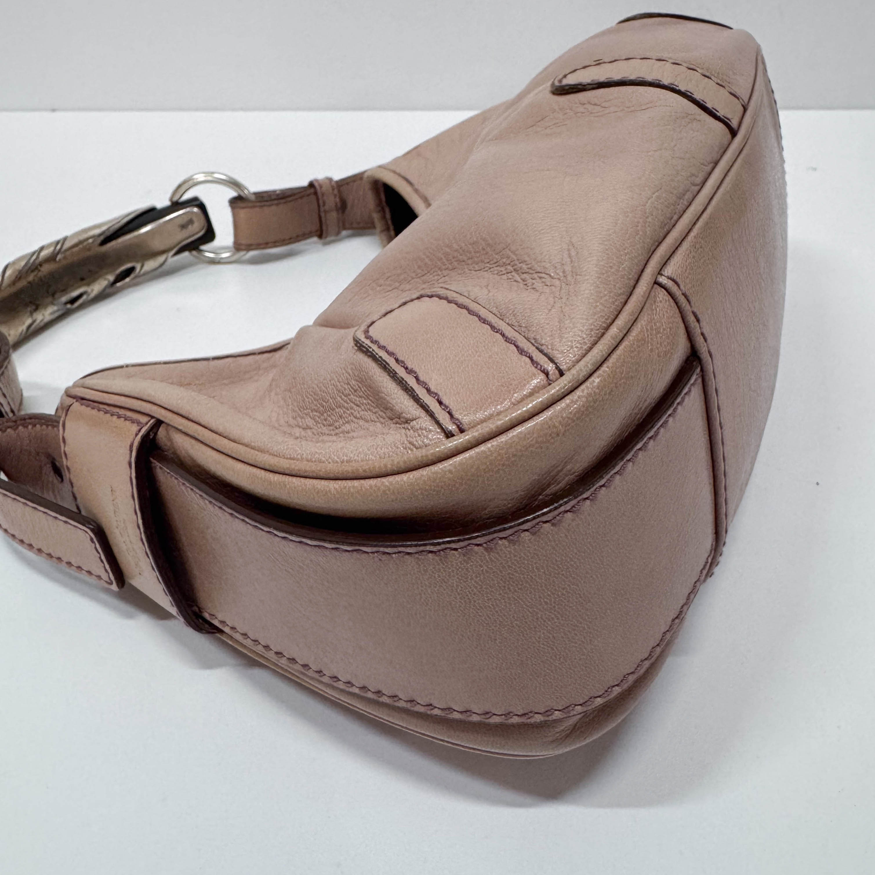 Mombasa Pink/Beige Leather Shoulder Bag