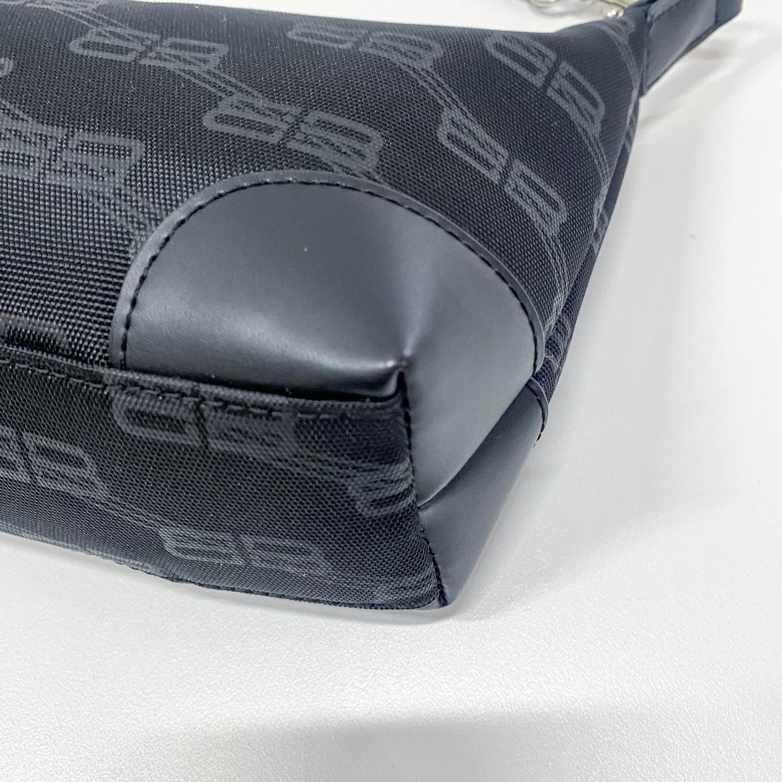 Monogram Black Canvas Shoulder Bag