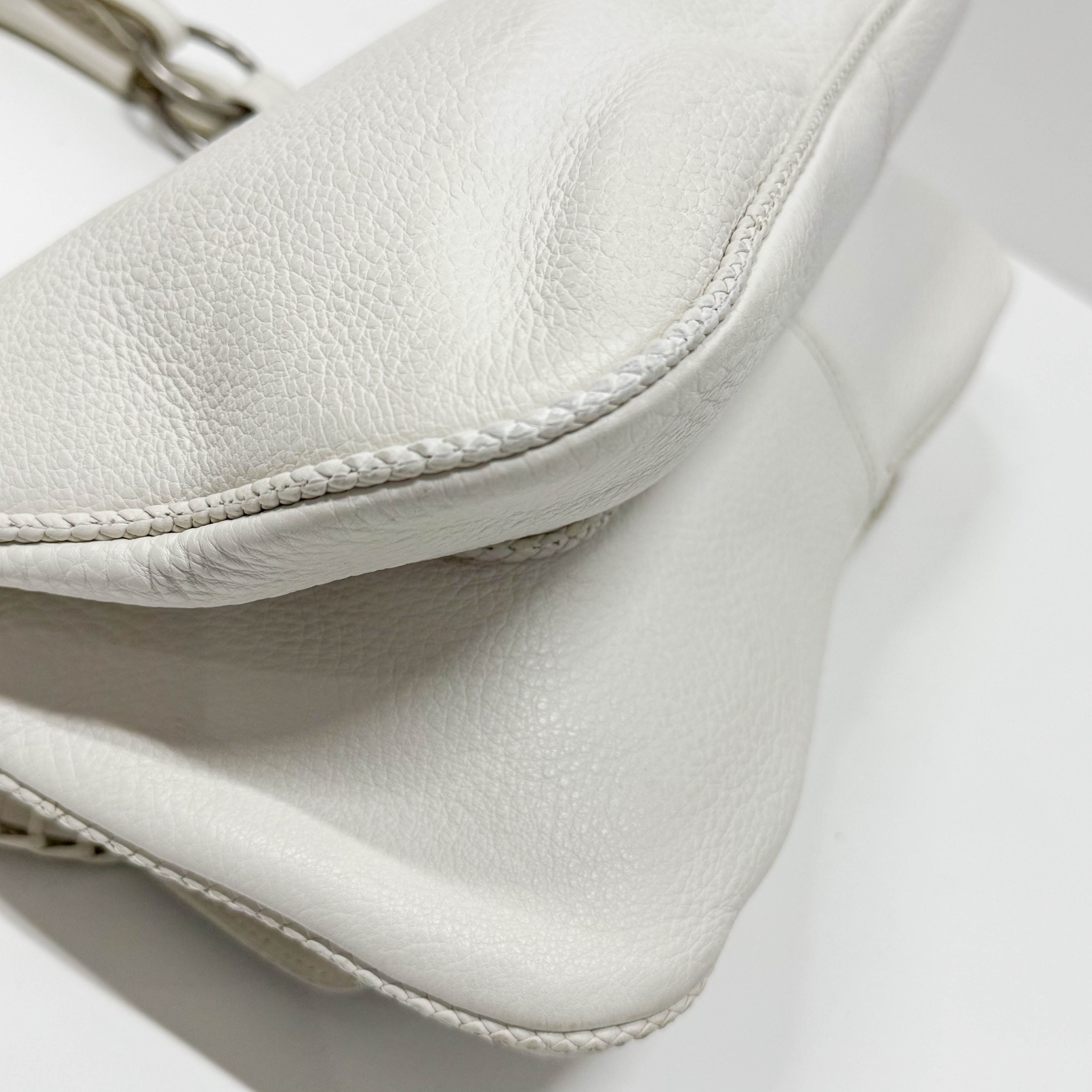 Gaucho White Leather Two Way Bag