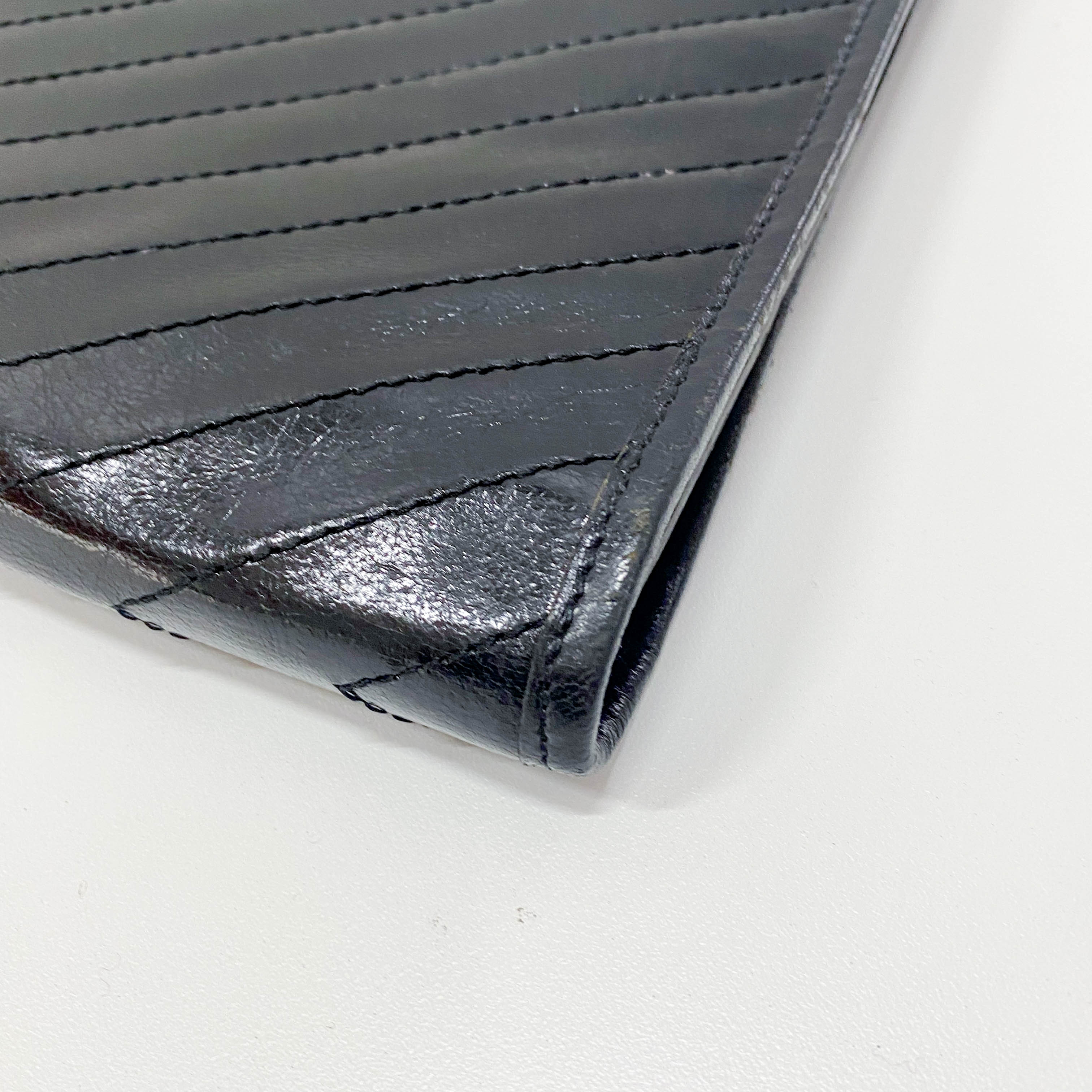 Black Leather Clutch Bag