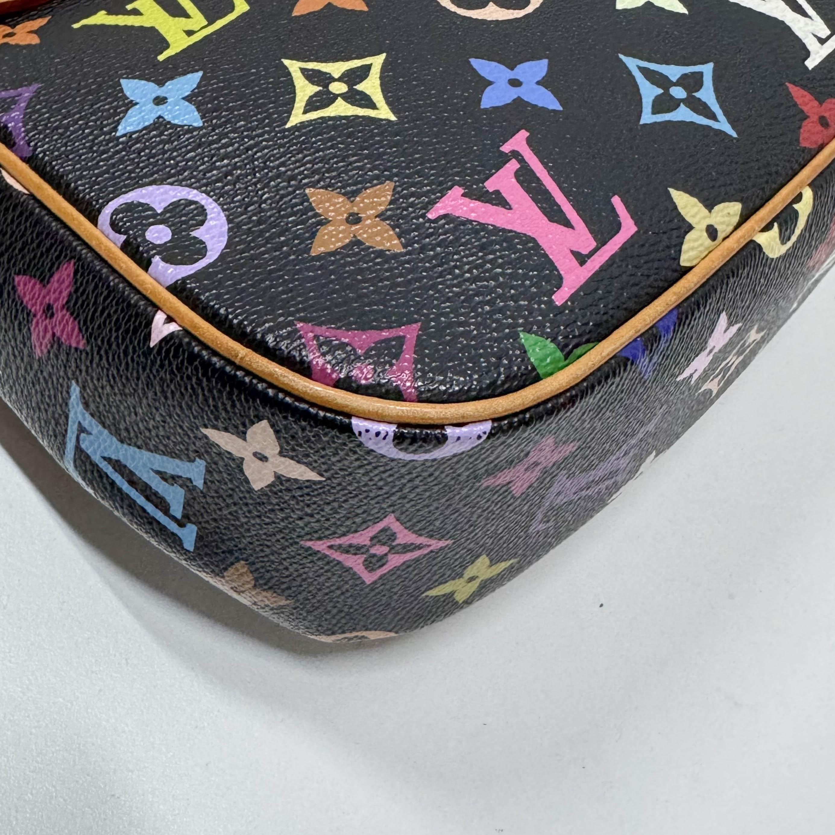 LV × Takashi Murakami Black Multi Colour Sologne Crossbody Bag