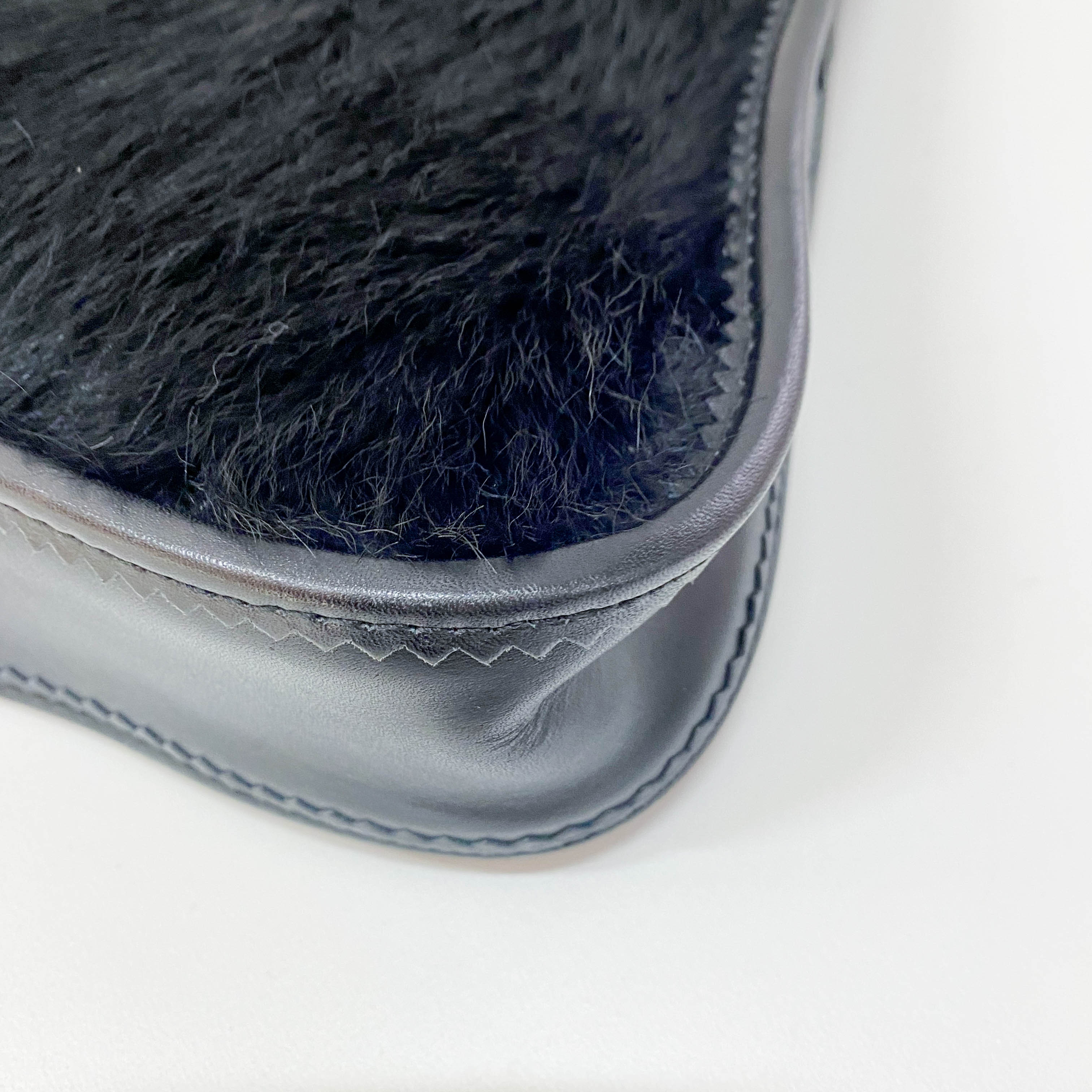 Black Pony Hair Shoulder Bag