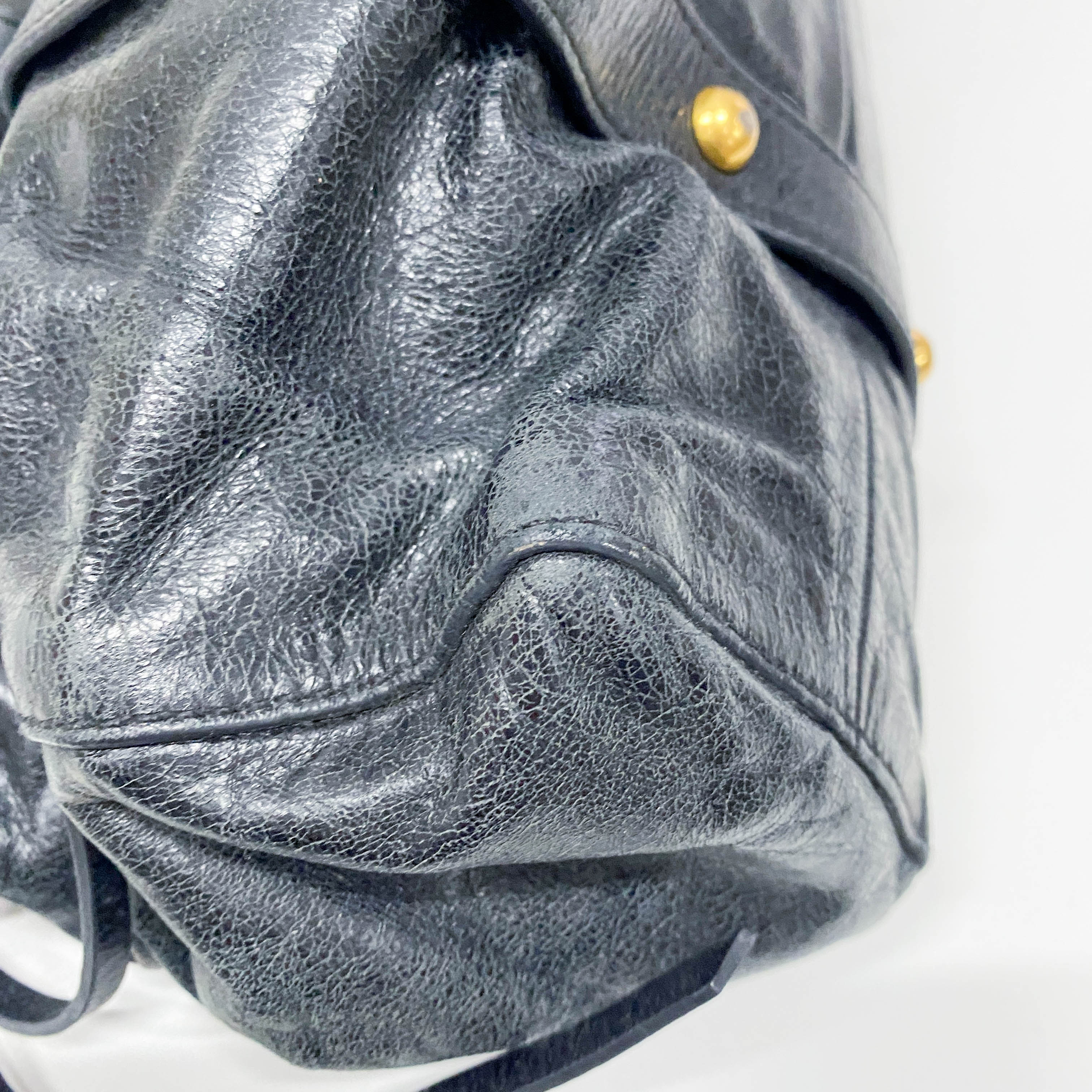 Vitello Black Calfskin Leather Two Way Bag