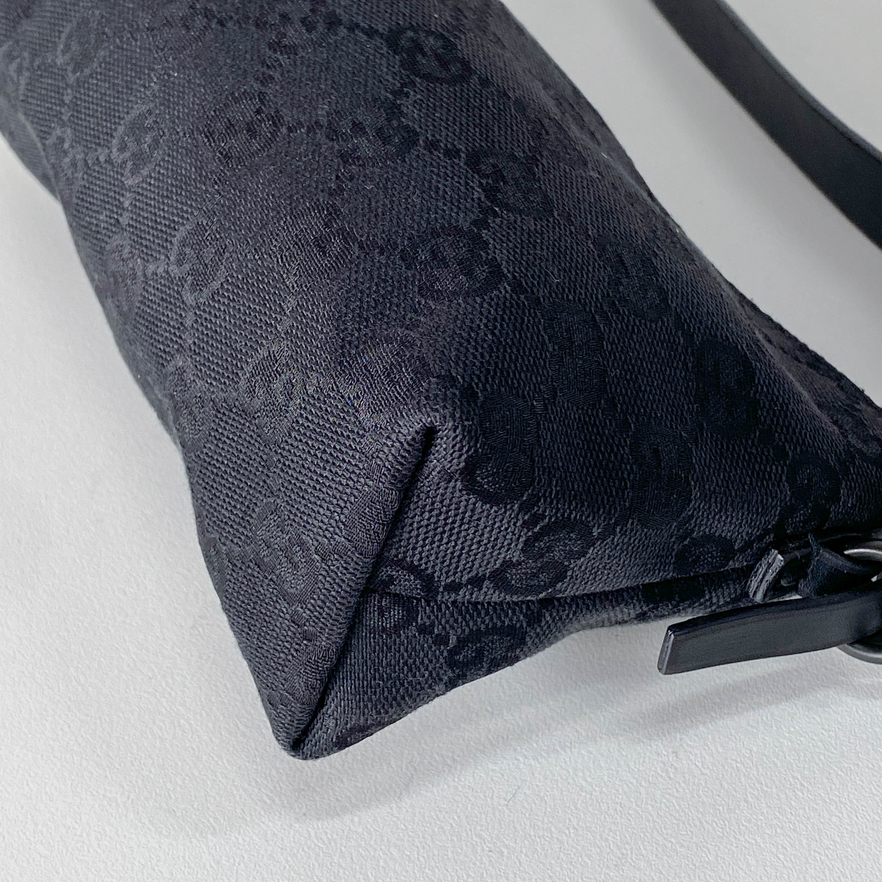 Small GG Black Canvas Shoulder Bag