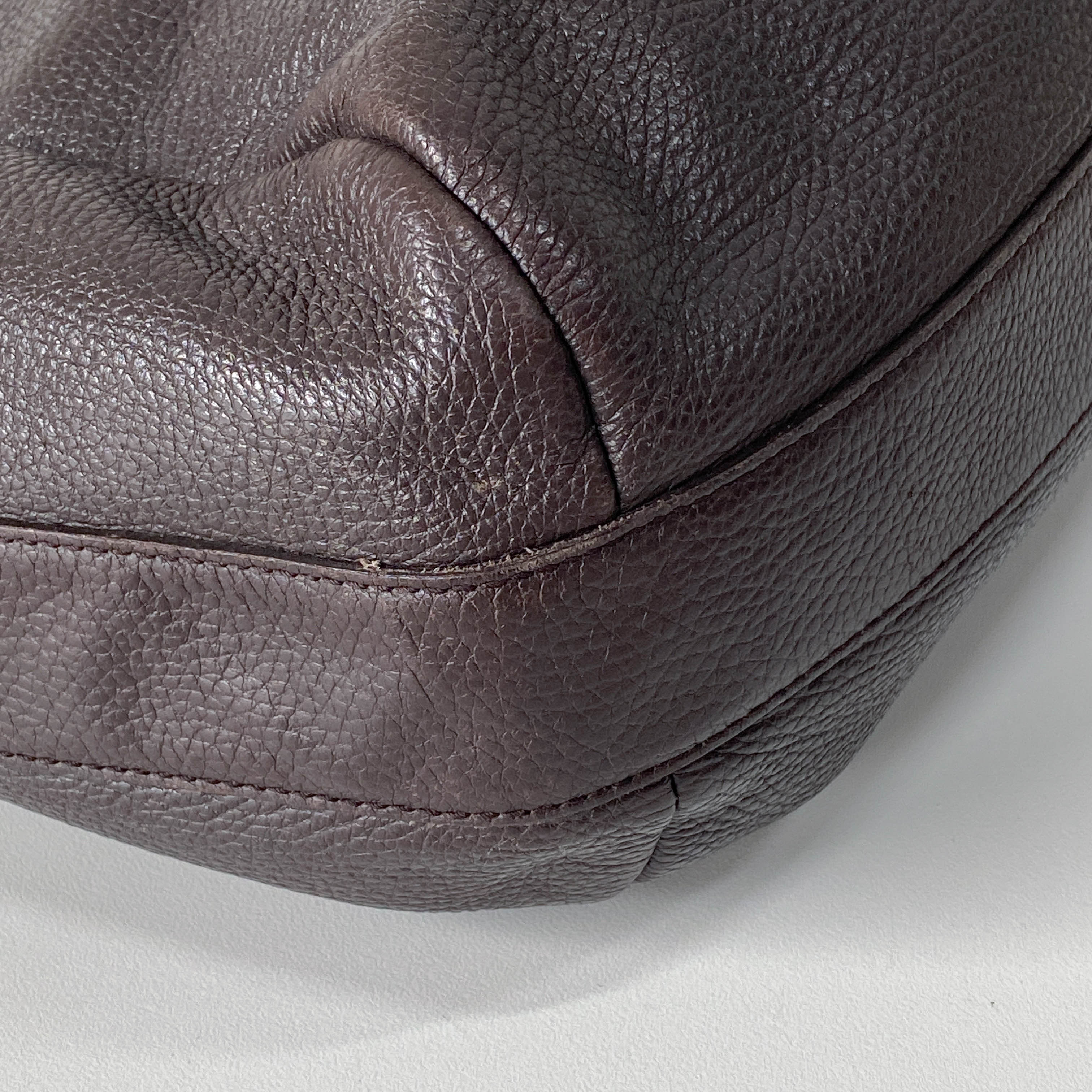 Black Leather Hobo Shoulder Bag