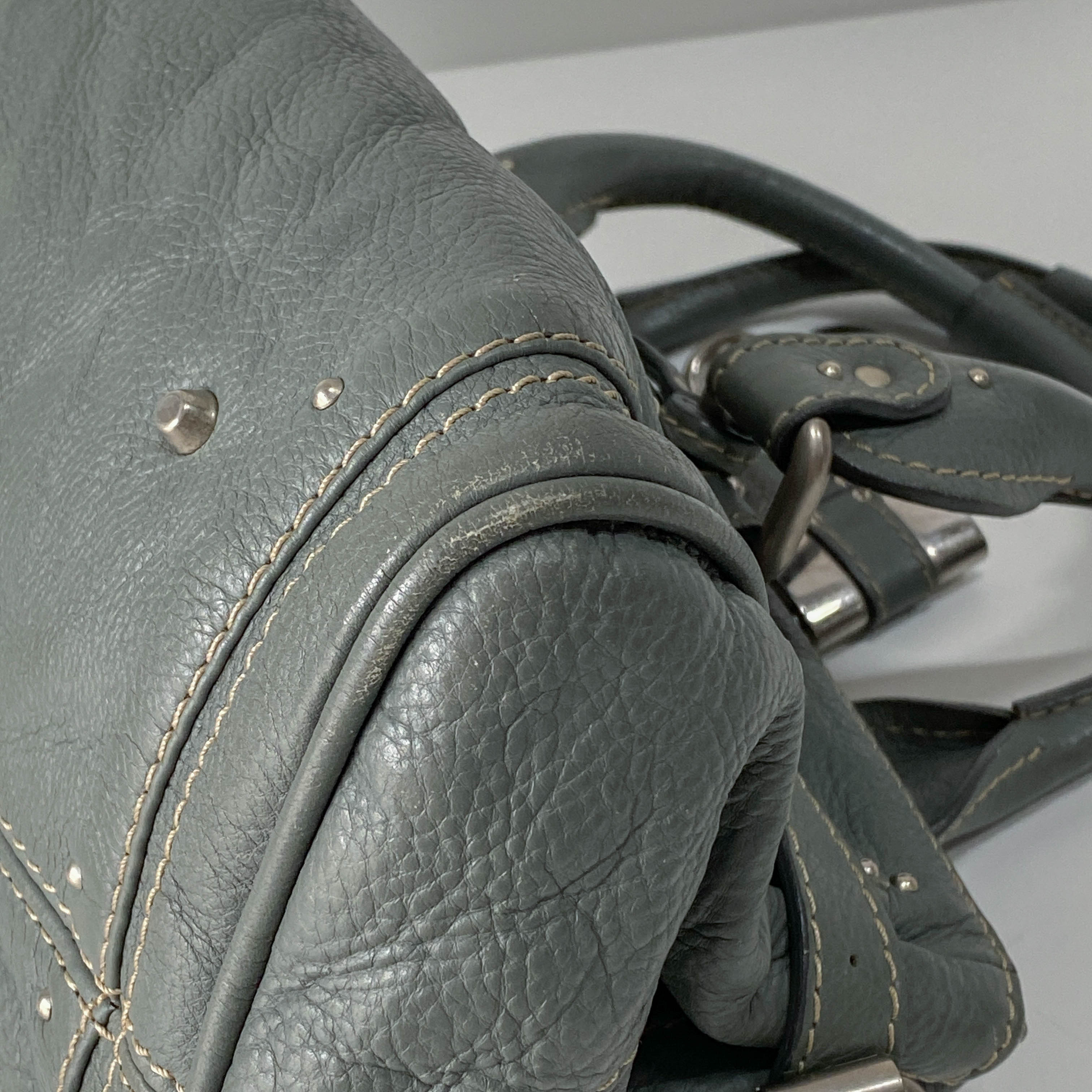 Paddington Sage Green Calfskin Leather Shoulder Bag