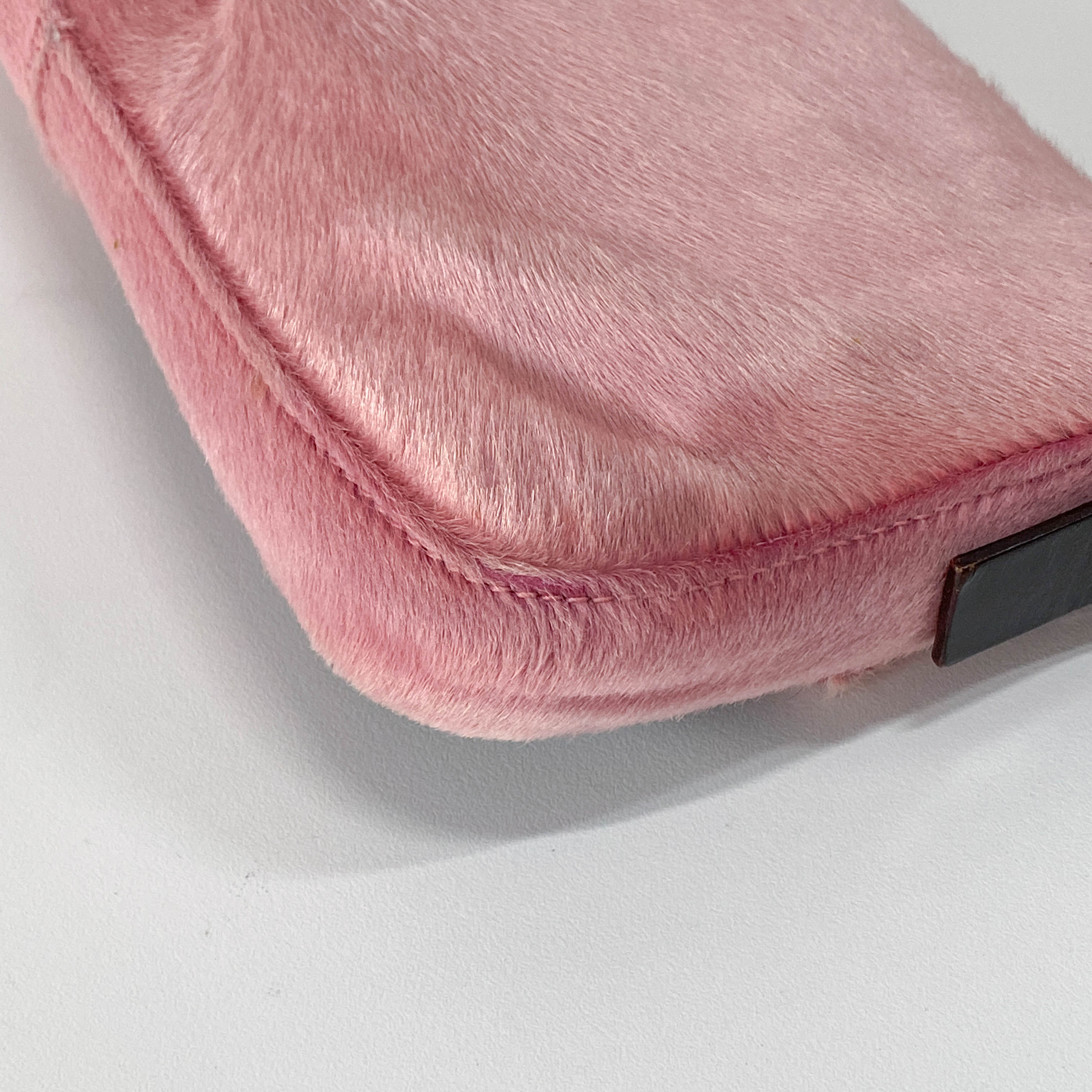 Baguette Pink Pony Hair Shoulder Bag