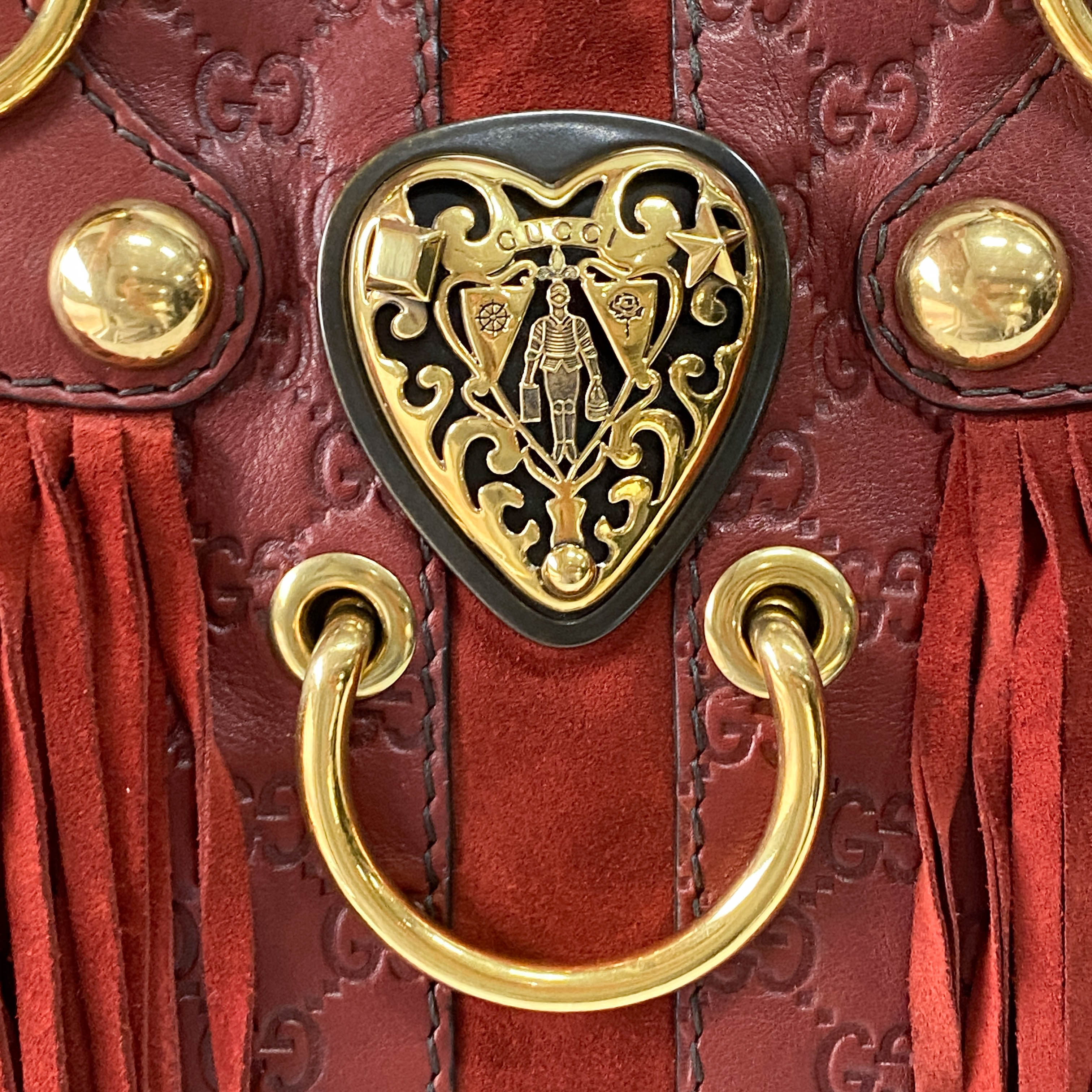 Baboushka Red Leather Tote Bag