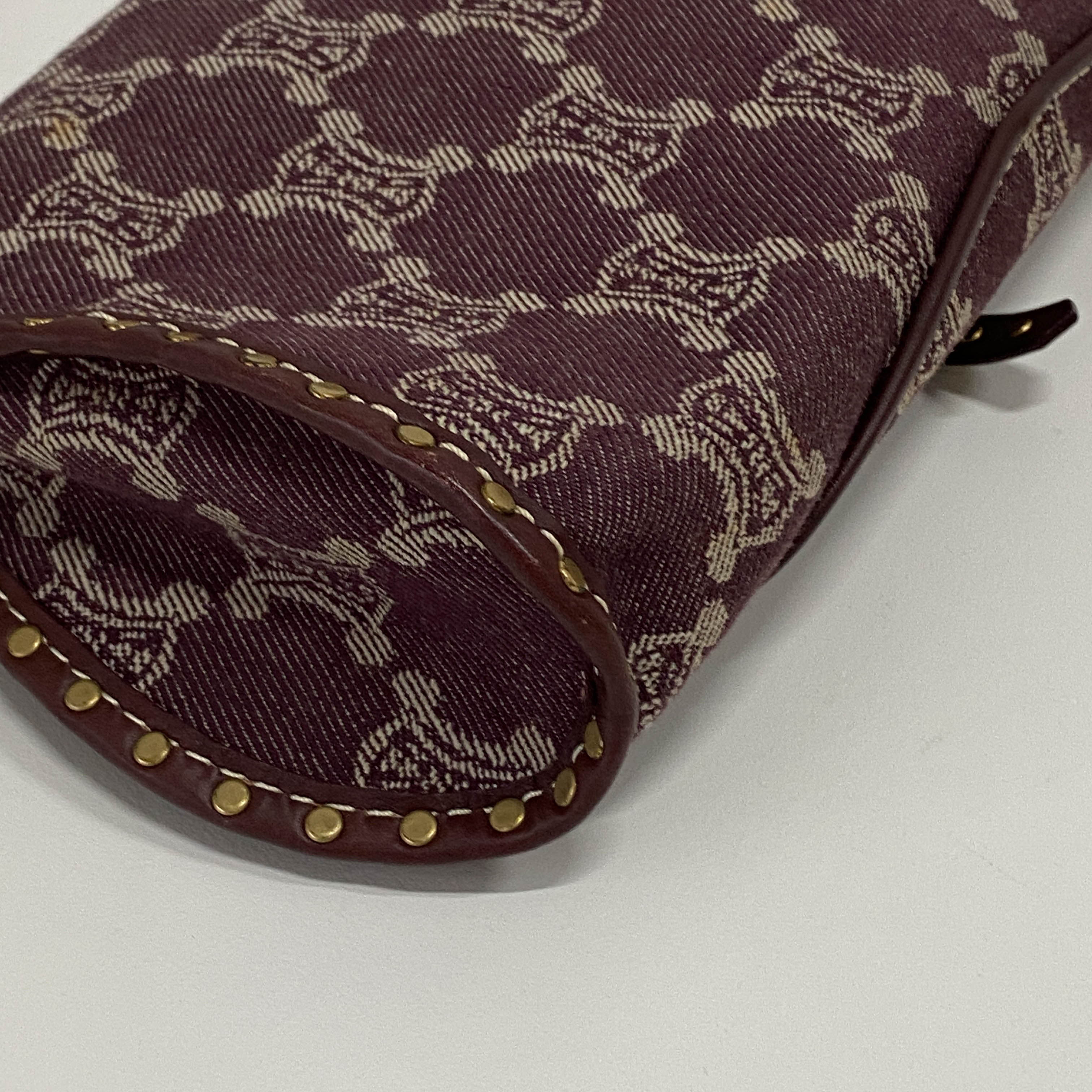 Macadam Triomphe Canvas Burgundy Shoulder Bag