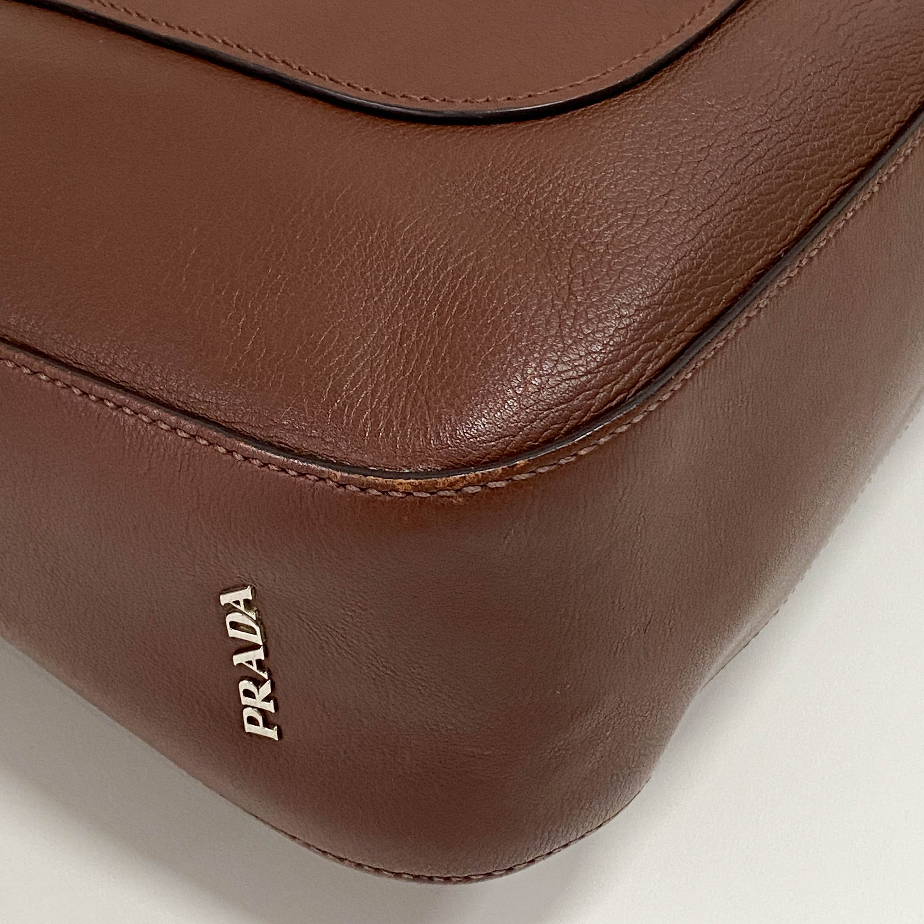 Dark Brown Leather Hobo Bag