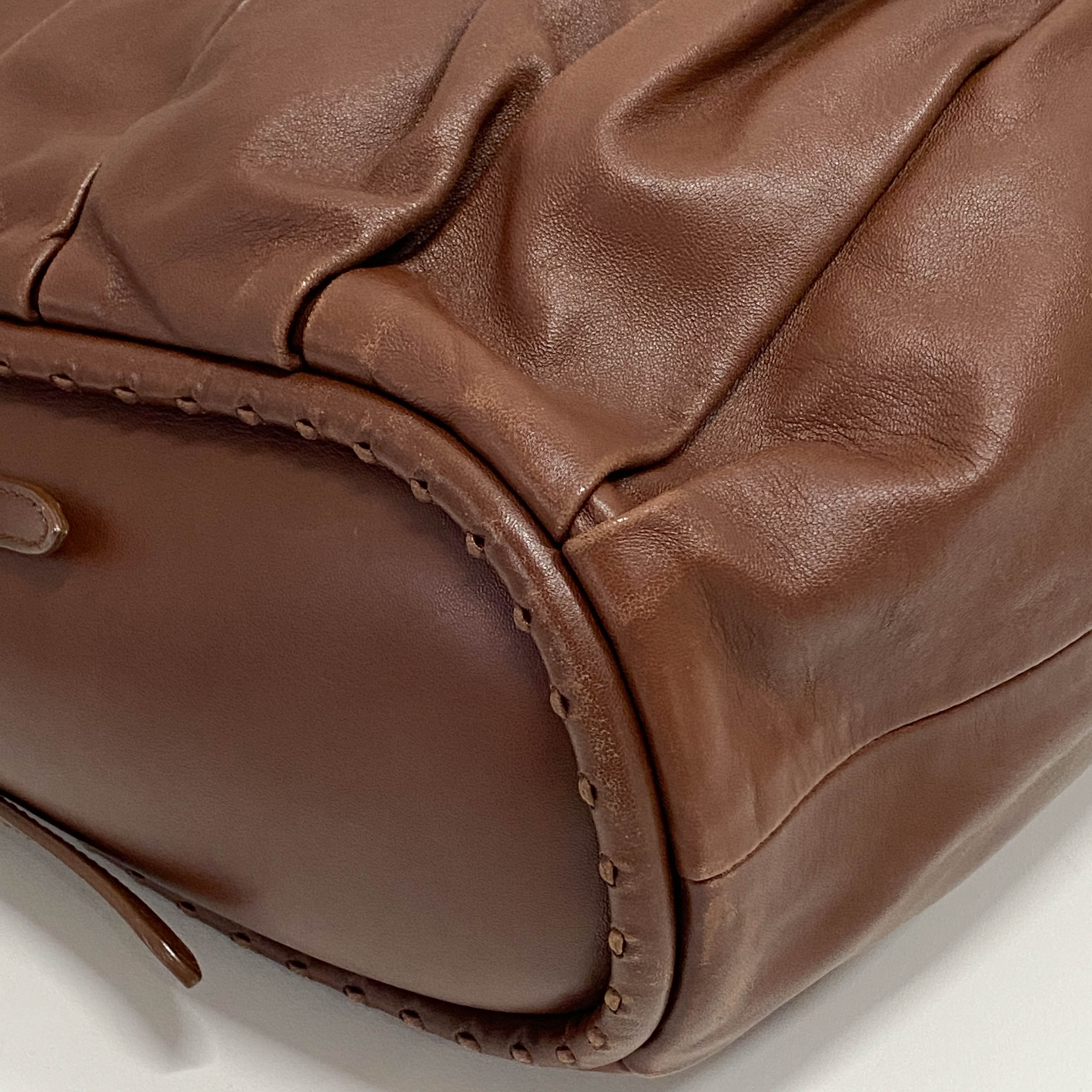 Brown Nappa Leather Shoulder Bag