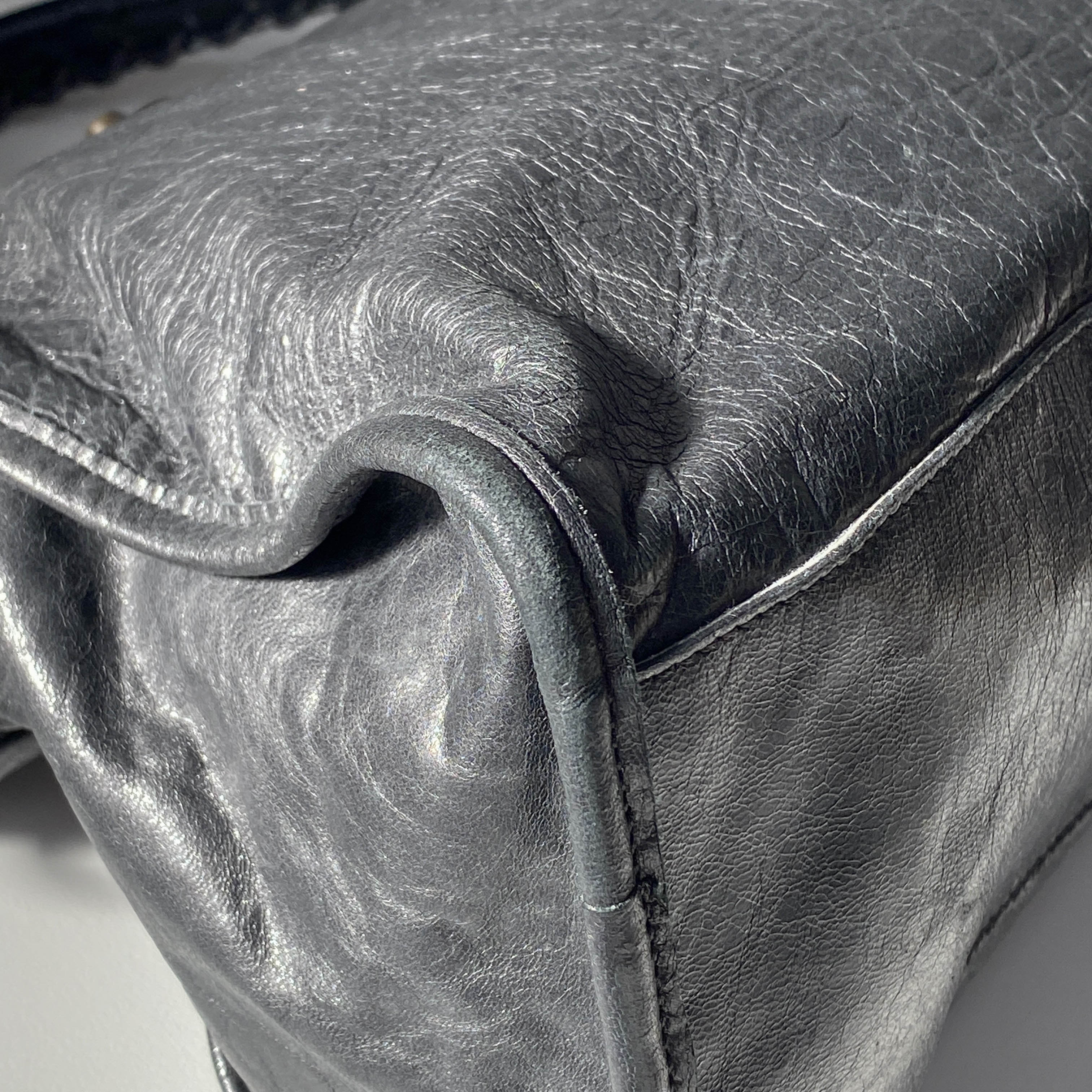 The City Black Leather Two Way Bag