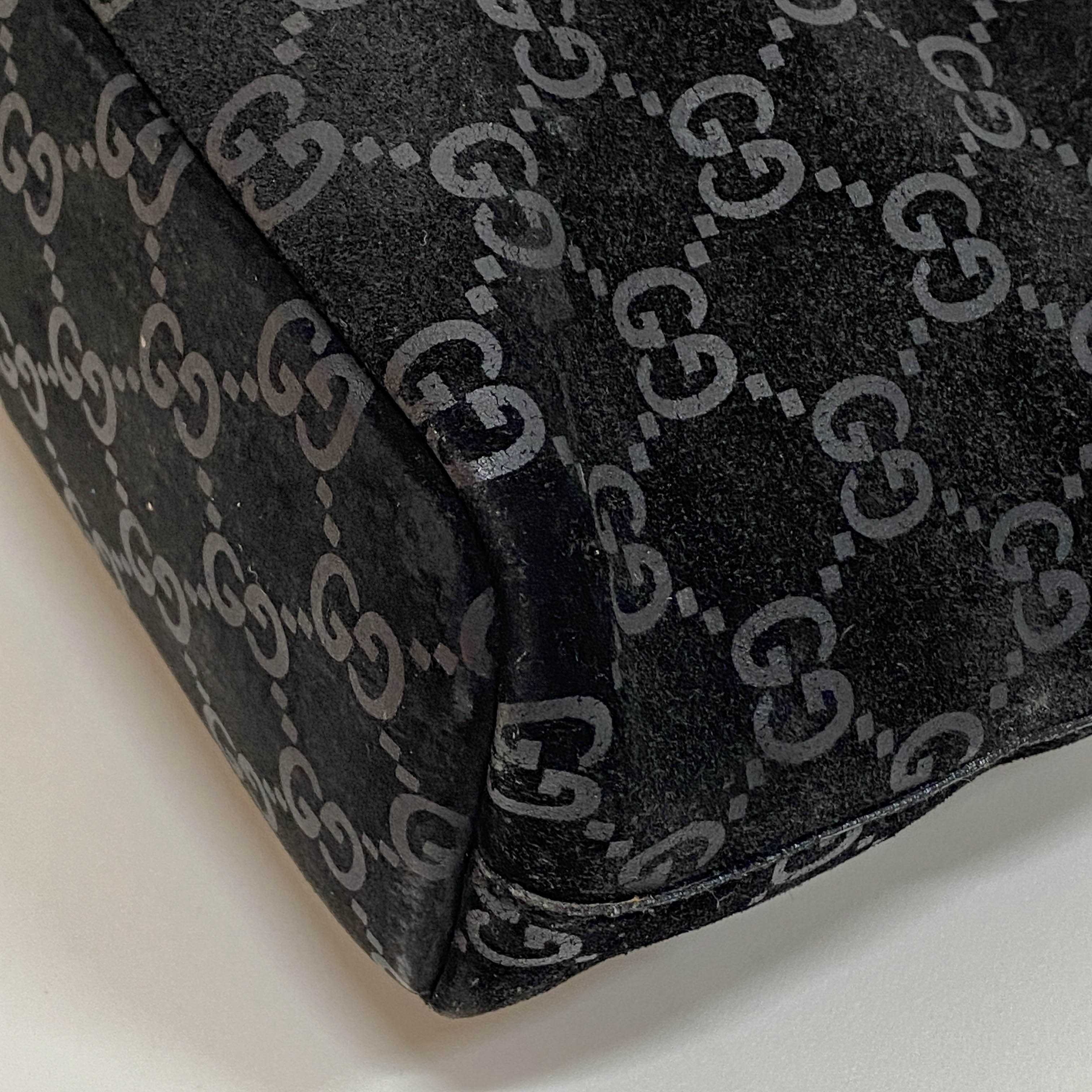 GG Black Suede Handbag