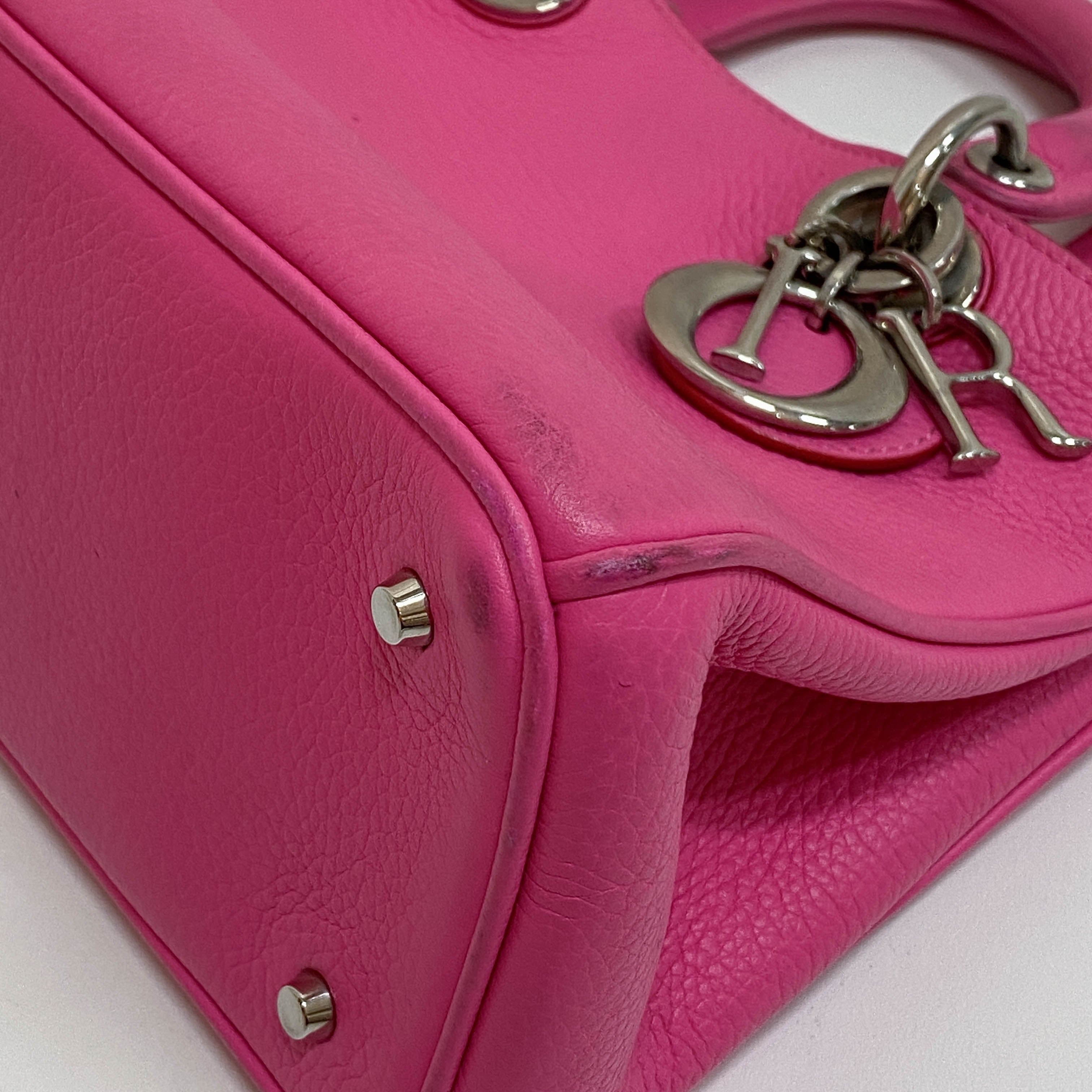 Vintage Pink Leather Hand Bag