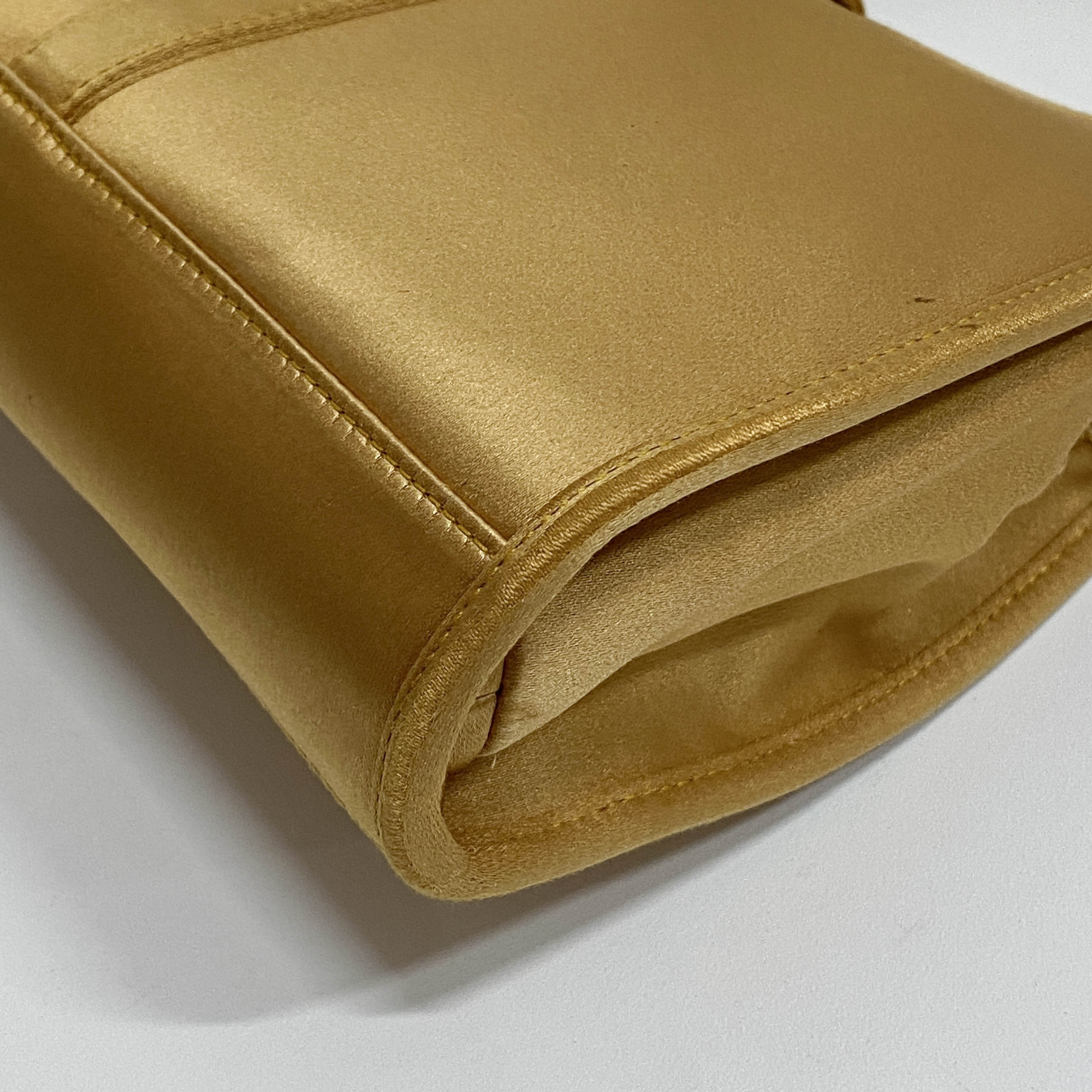 Mini Jackie Gold Satin Handbag