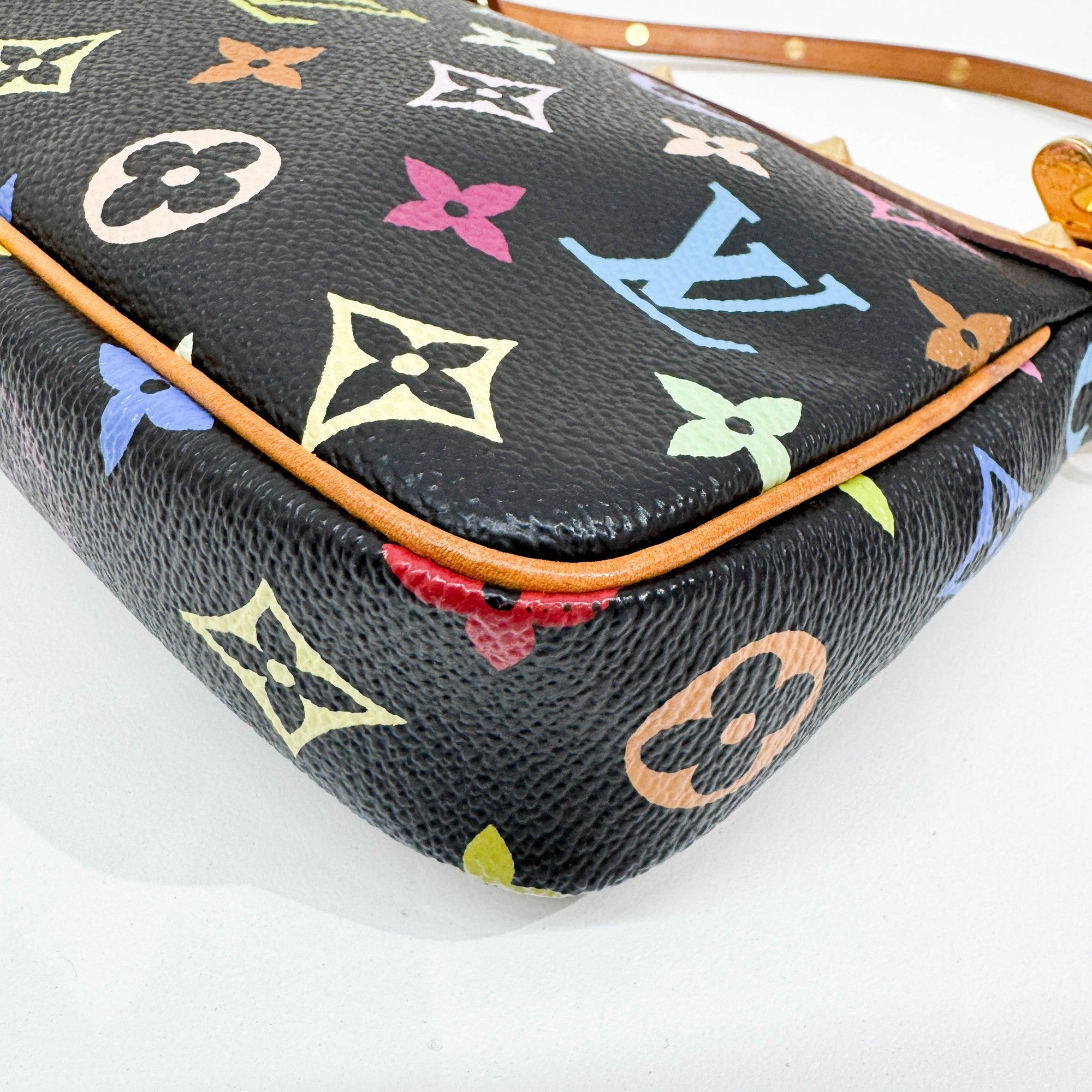 LV x Takashi Murakami Black Canvas Pochette Accessoire