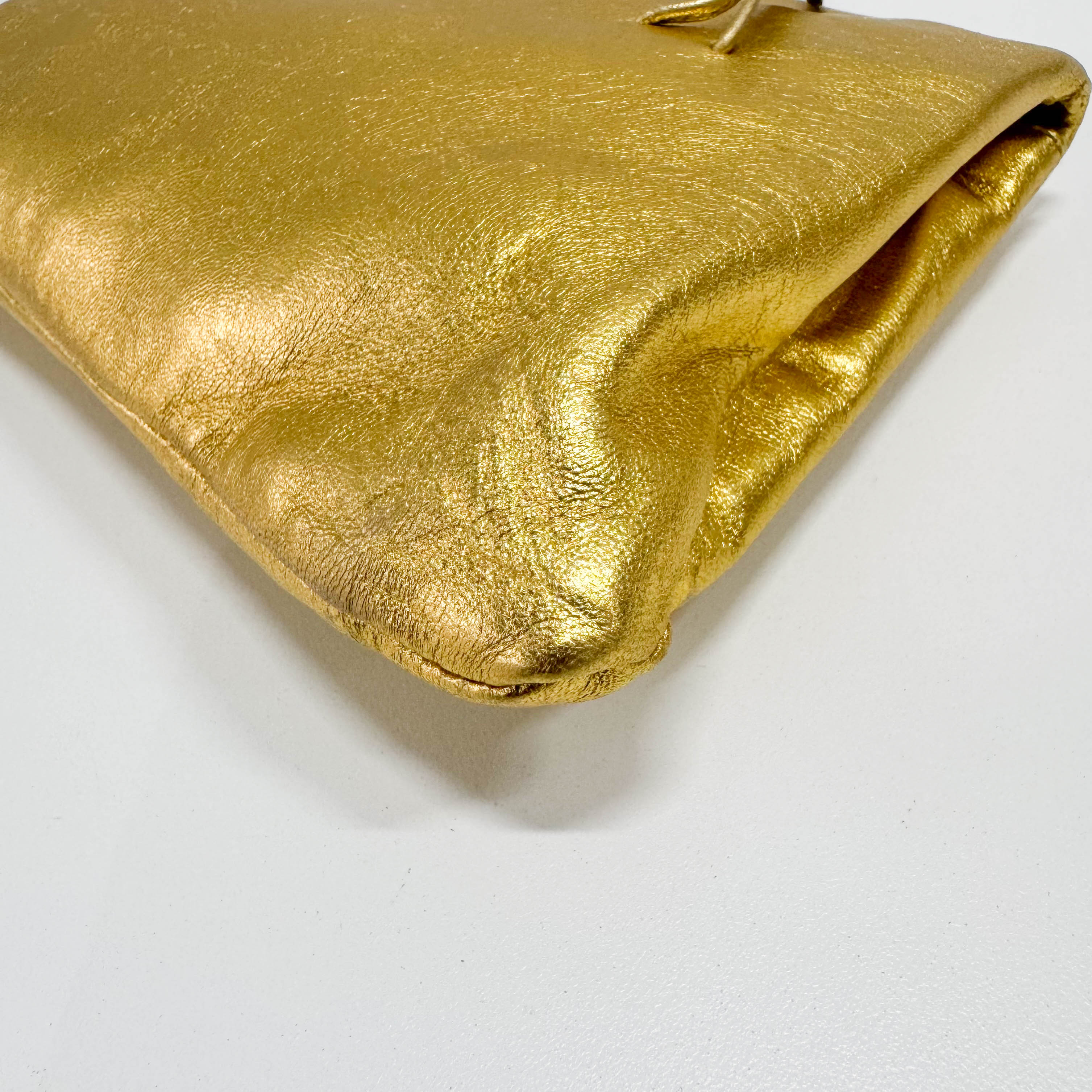 Small Golden Leather Shoulder Bag