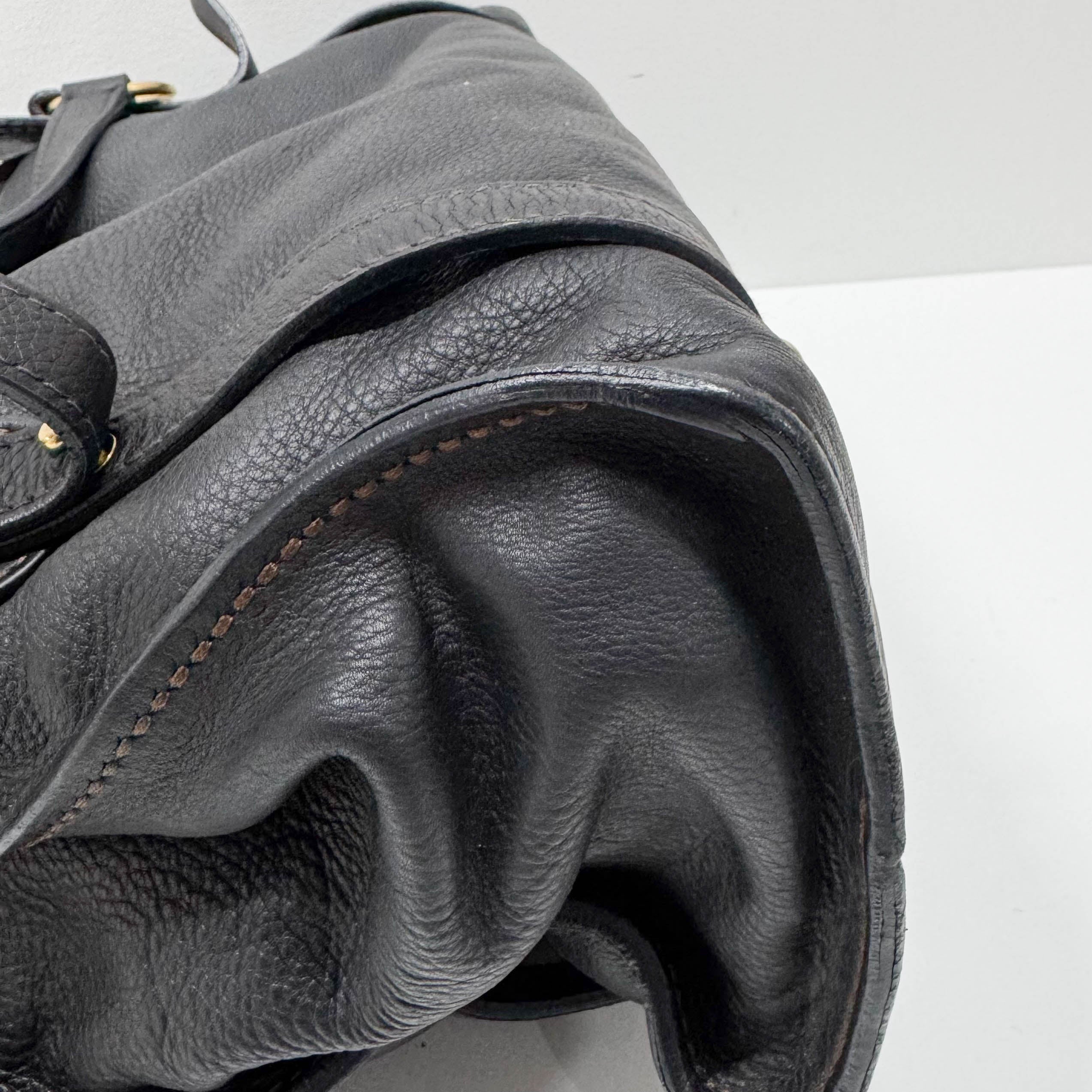 Black Leather Shoulder Bag