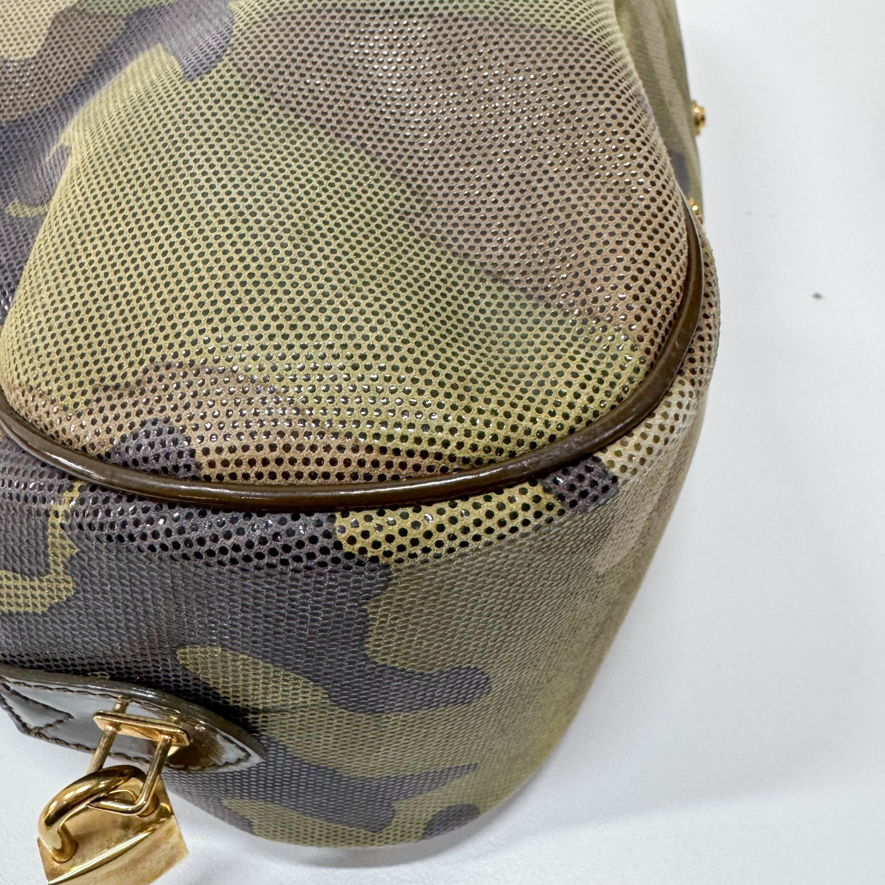 Vintage Green Camouflage Canvas Hand Bag