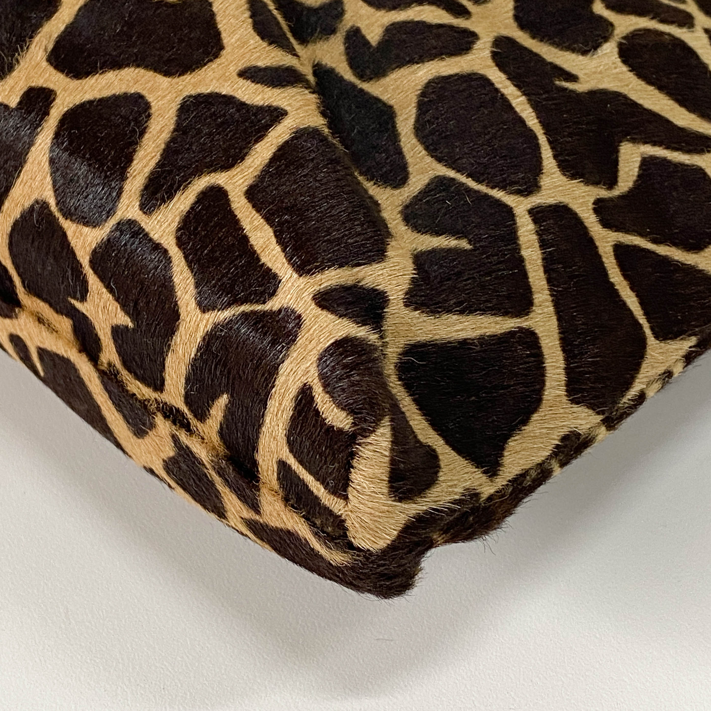 Zucca Giraffe Print Pony Hair Shoulder Bag