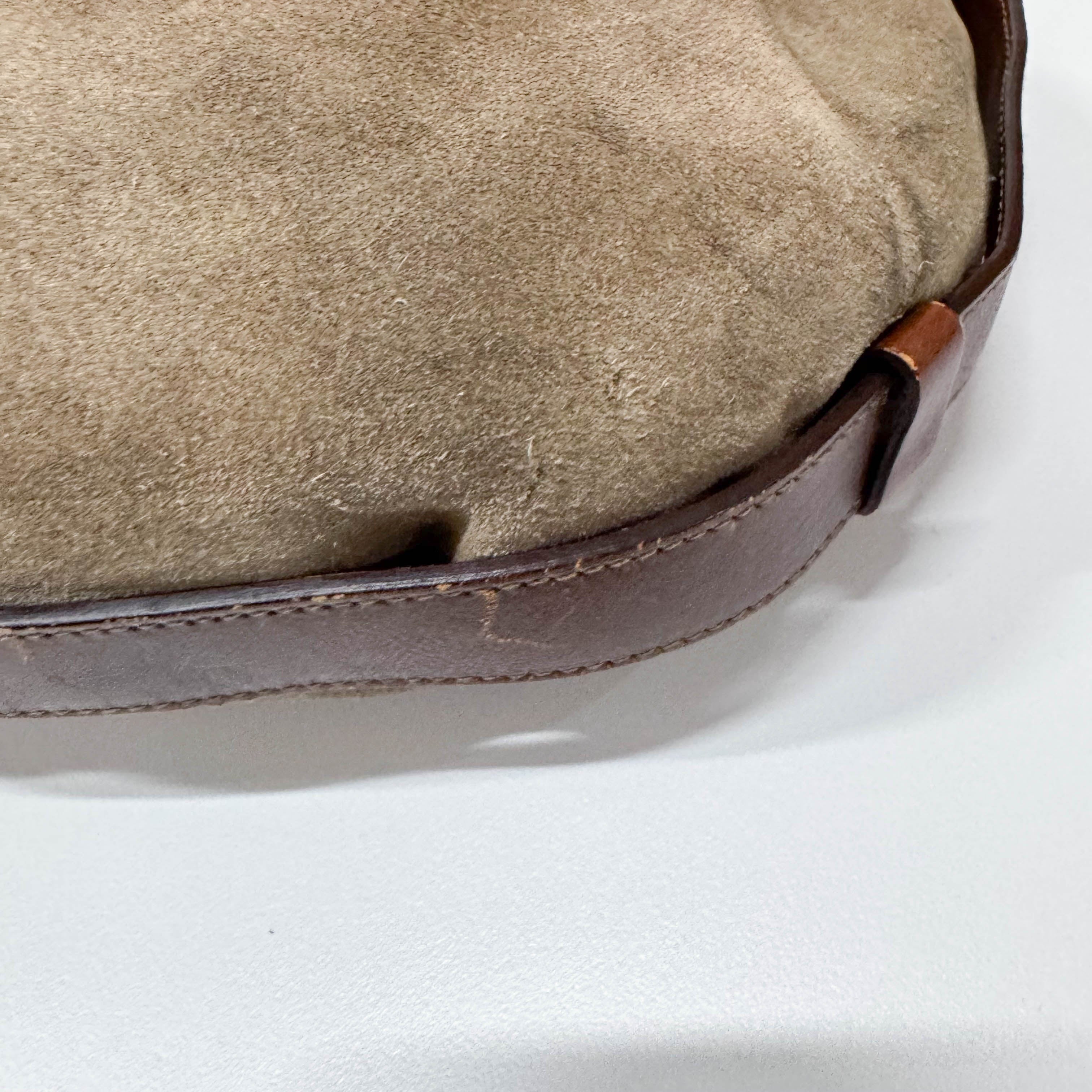 Mombasa Beige Suede Shoulder Bag