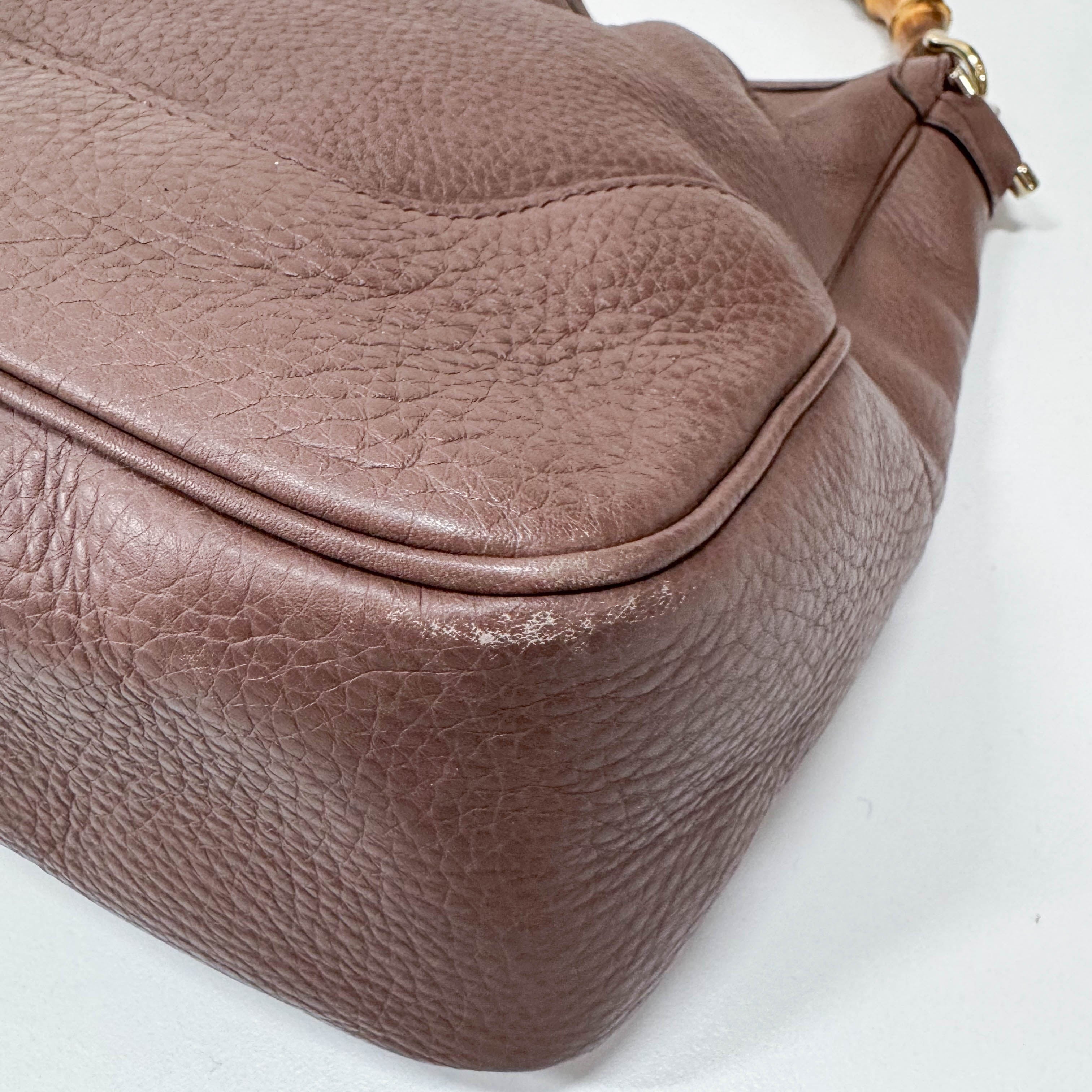 Bamboo Top Handle Tuape Leather Two Way Bag