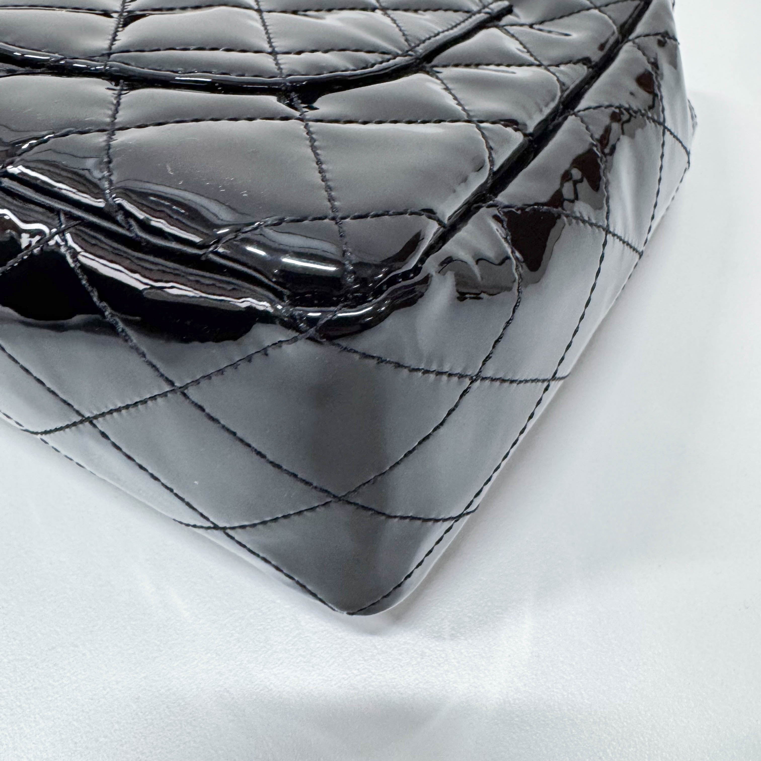 Timeless Classic Flap BlackPatent Leather Shoulder/Crossbody Bag