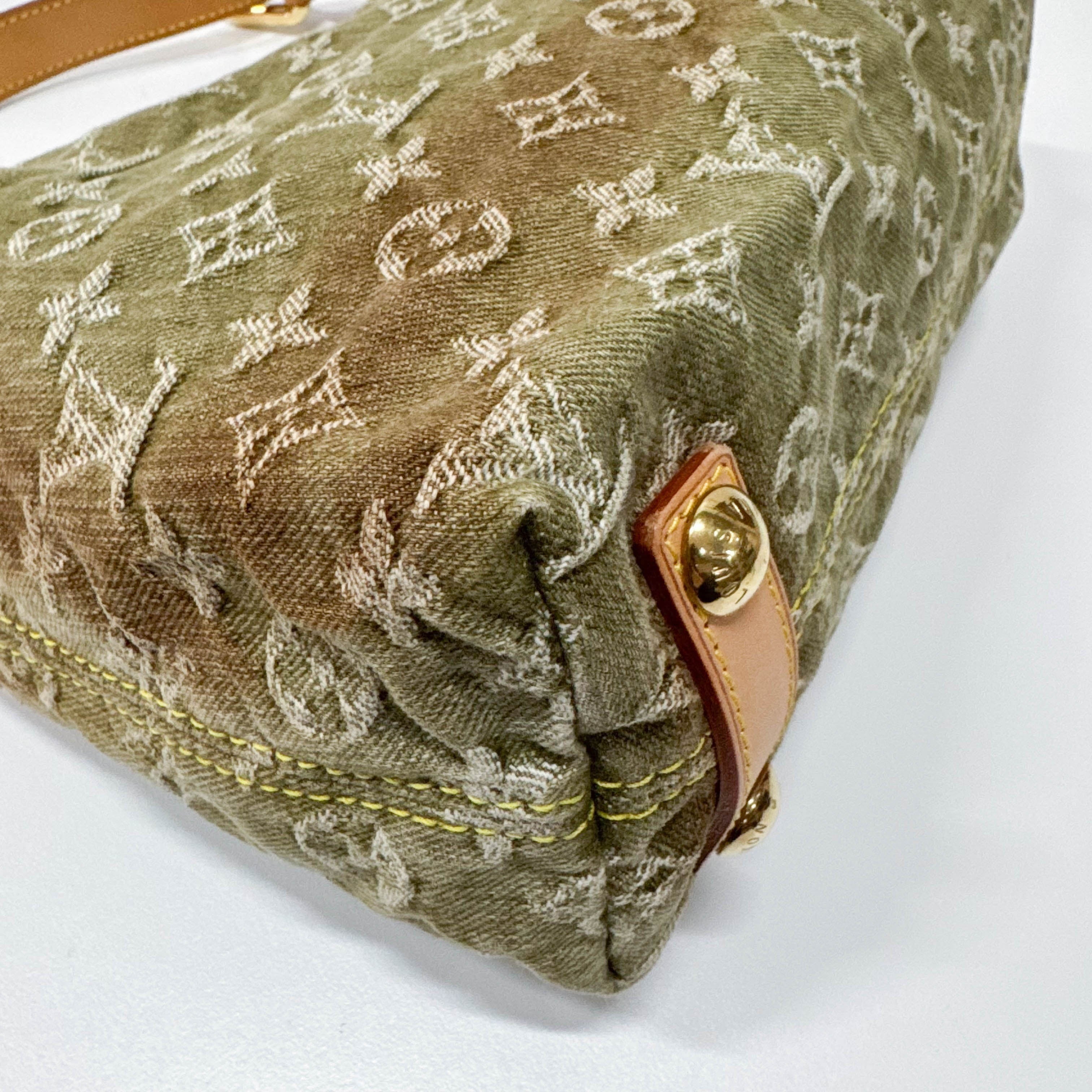 Baggy Monogram PM Khaki Denim Shoulder Bag