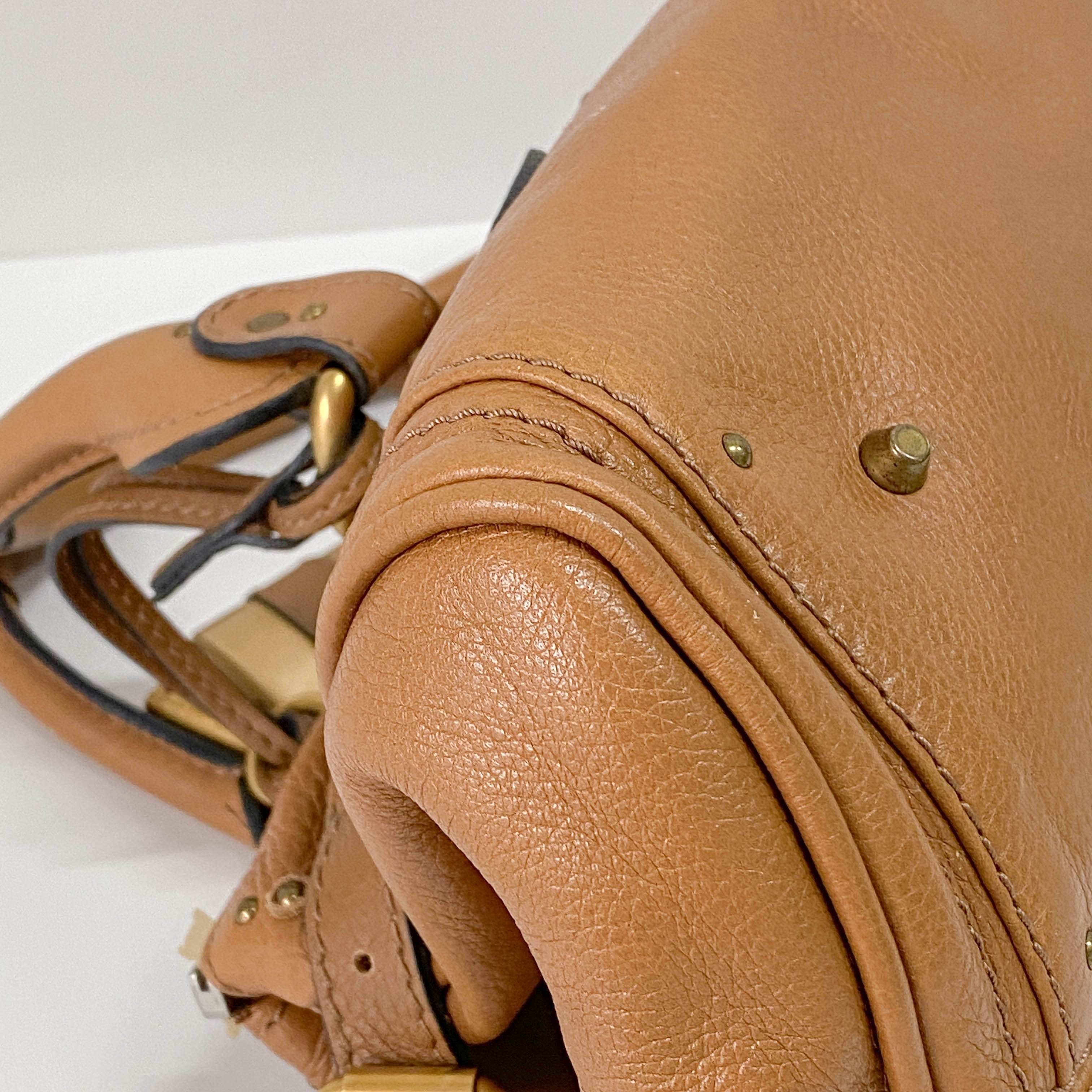 Paddington Brown Calfskin Leather Shoulder Bag