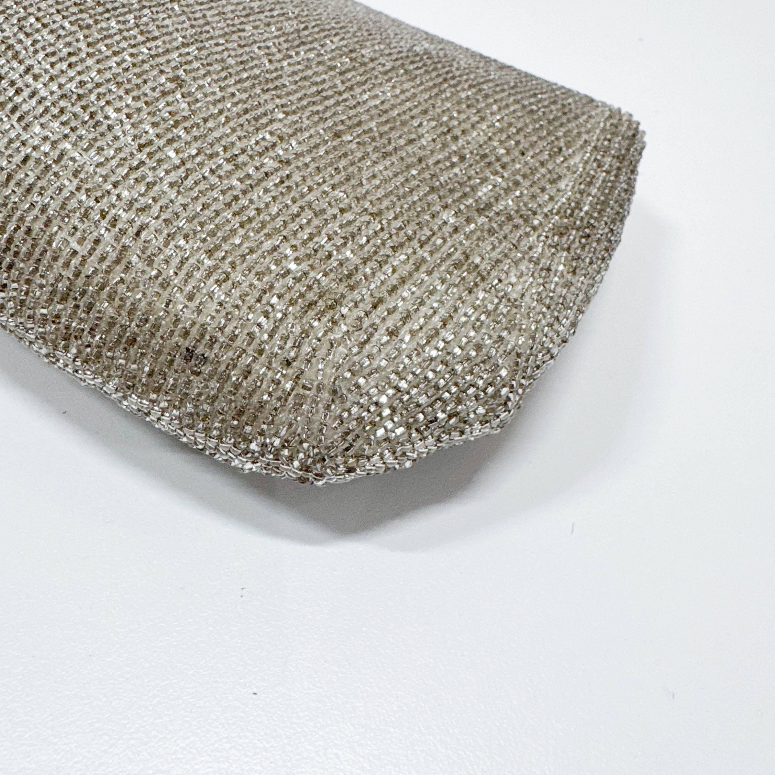 Vintage Silver Beaded Glod Chain Shoulder Bag