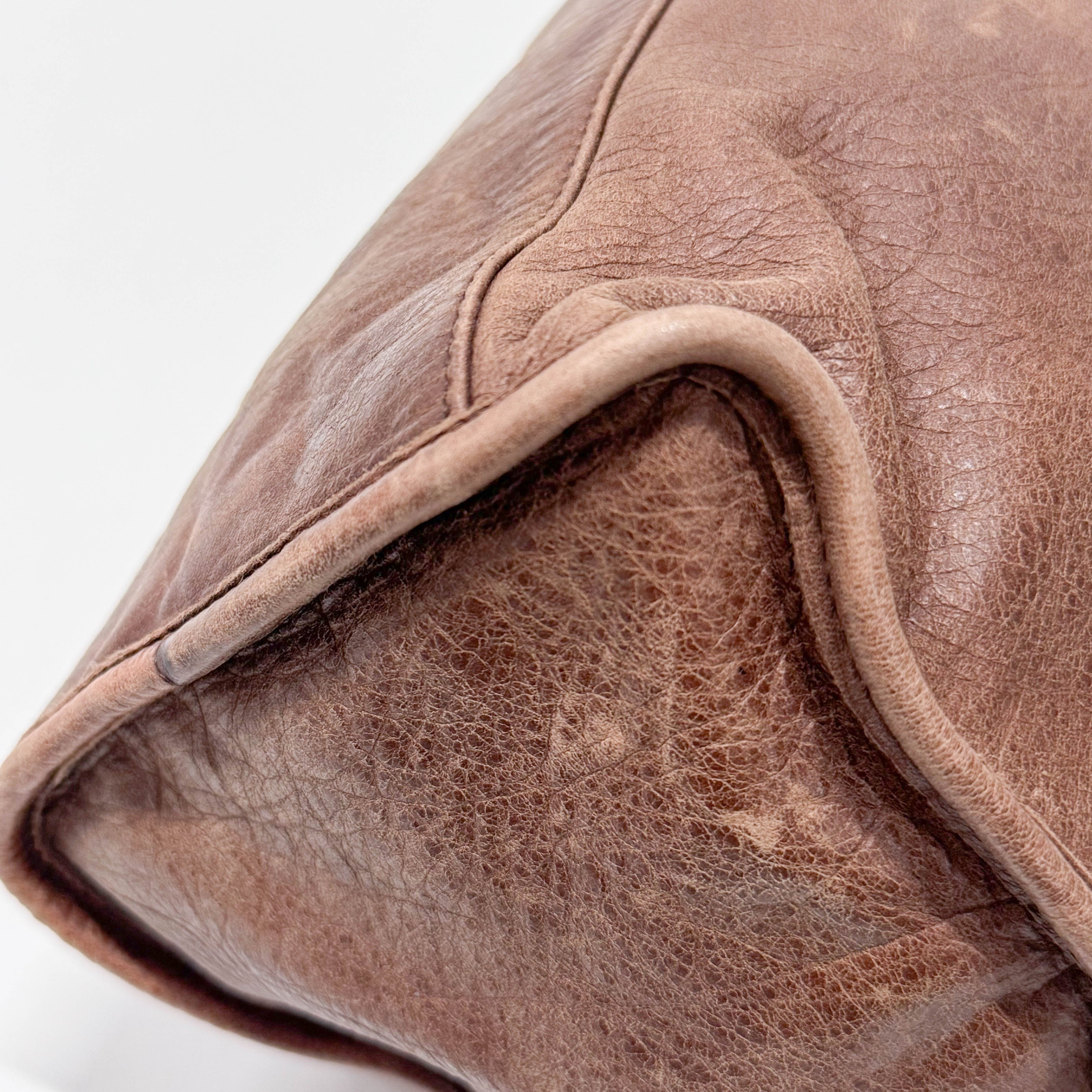 The City Brown Leather Shoulder Bag