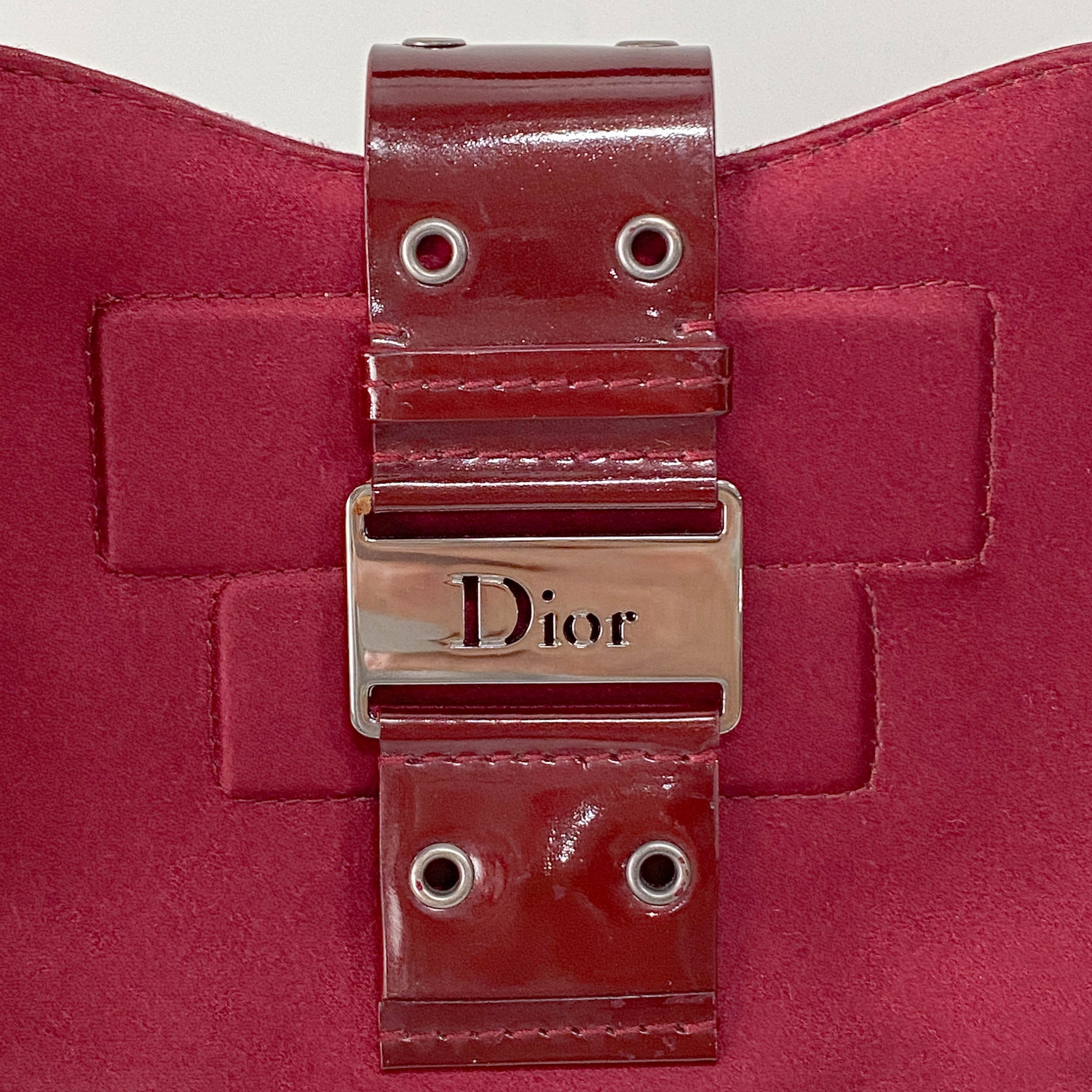 Mini Burgundy Satin Hobo Shoulder Bag