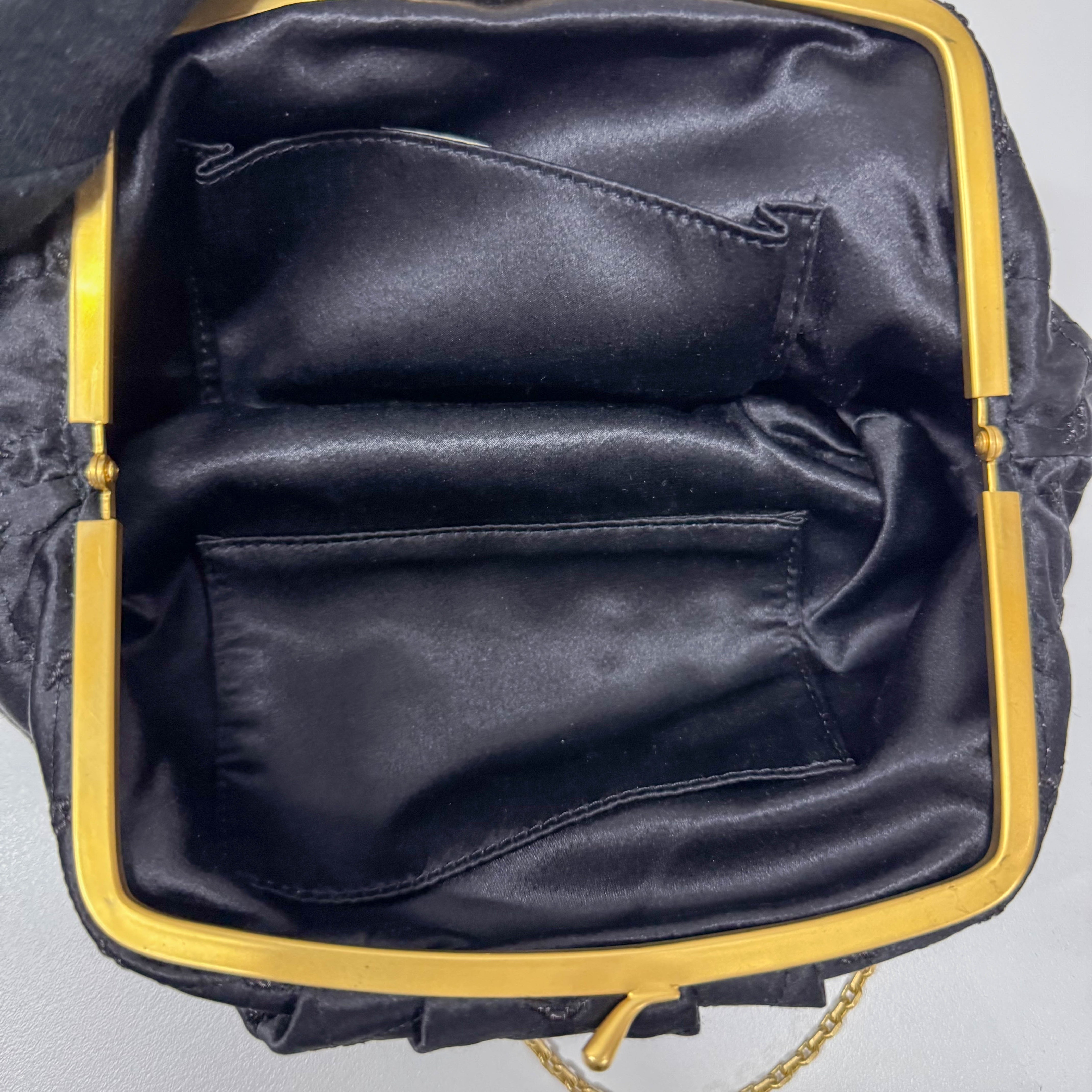 Black Silk Clutch/Shoulder Bag