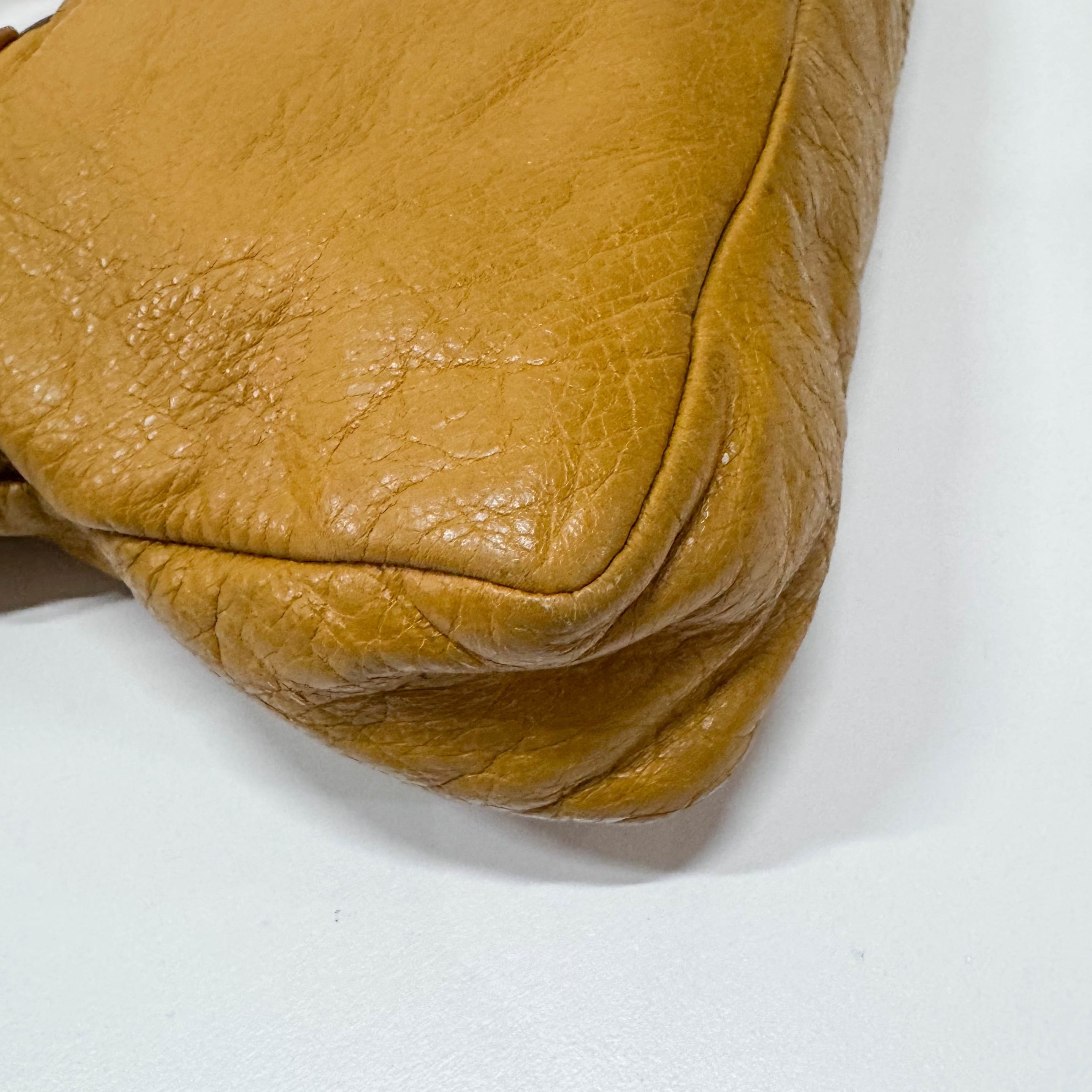 The First Yellow Leather Shoulder Two Way Bag