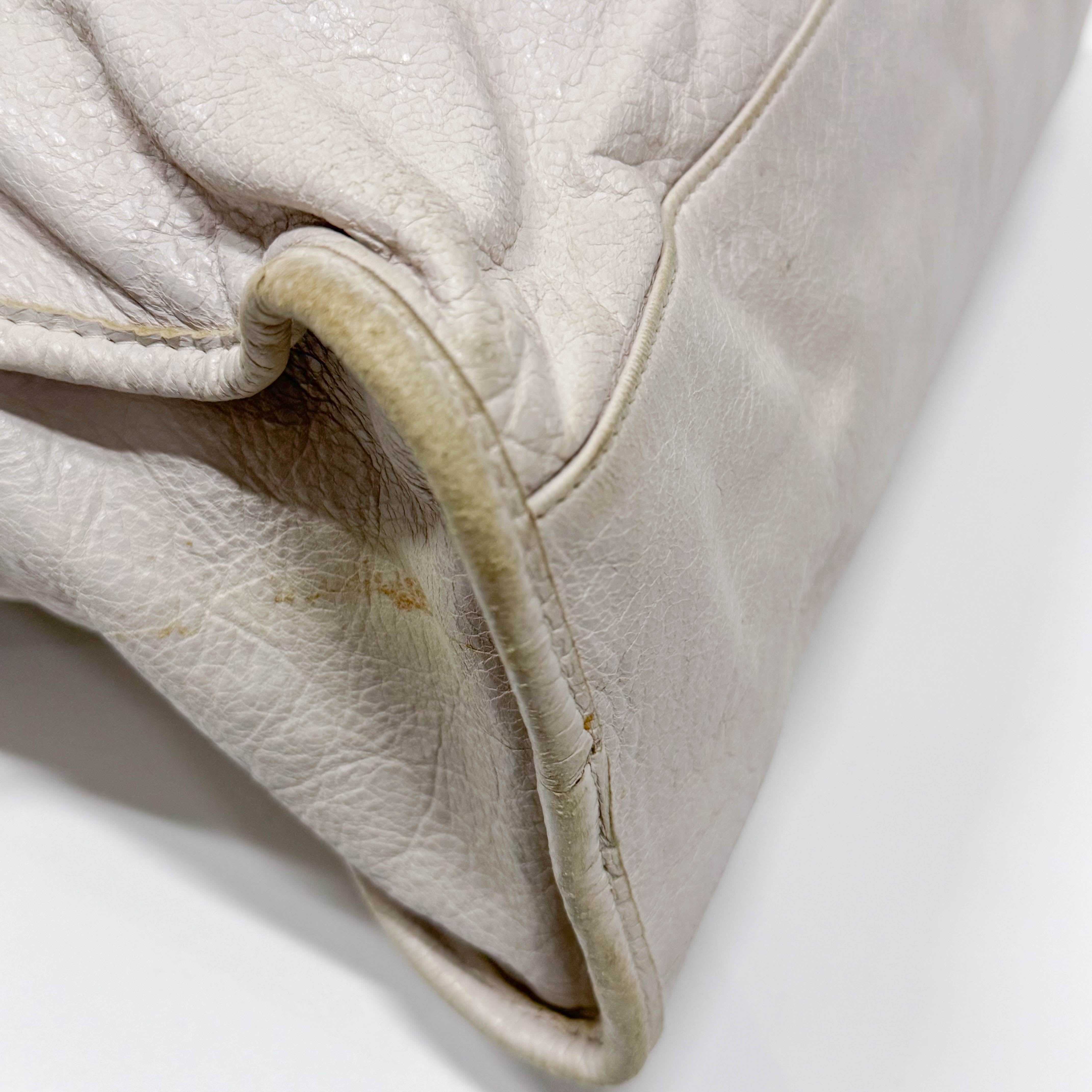 The City Beige Calfskin Leather Two Way Bag