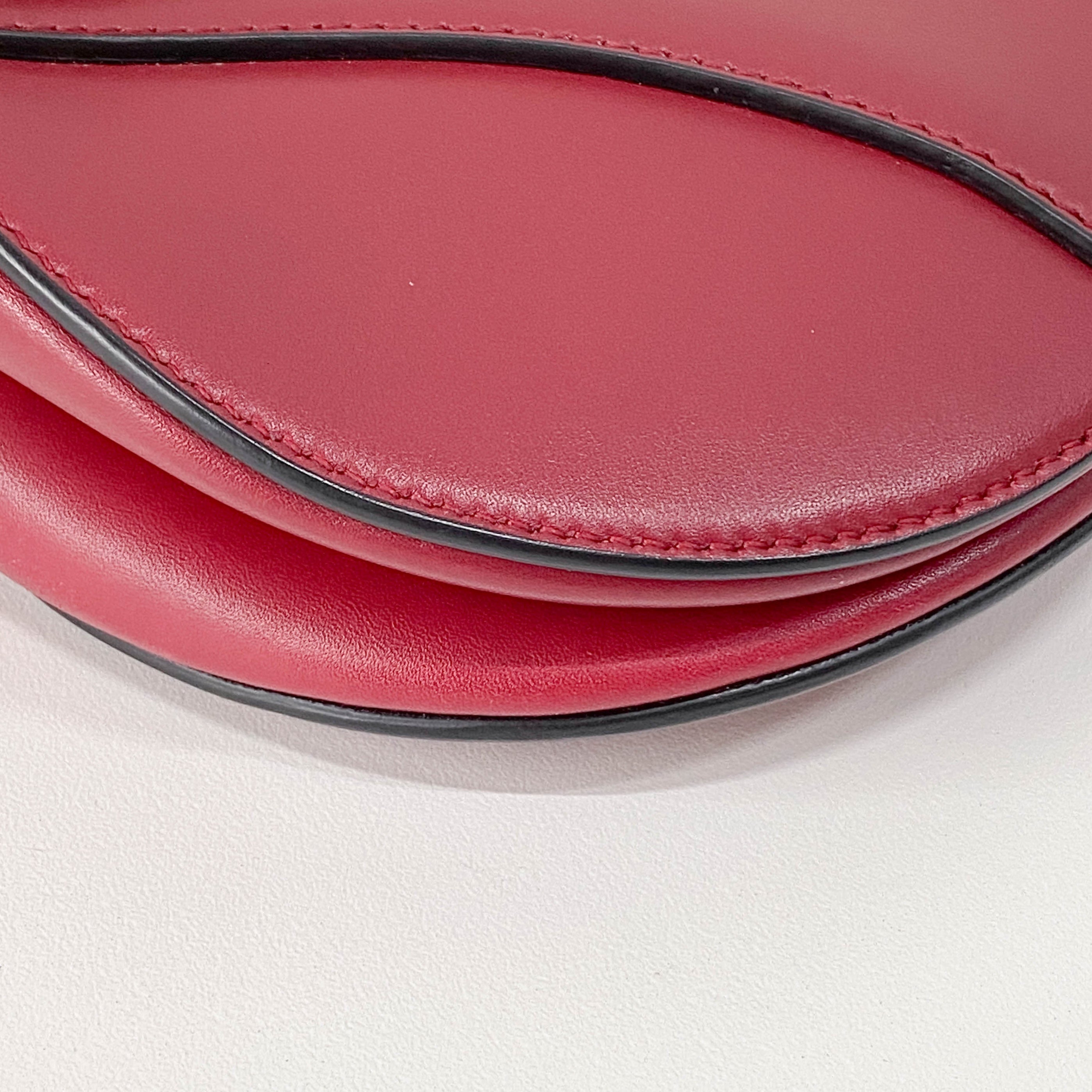 Saddle Red Leather Shoulder Bag