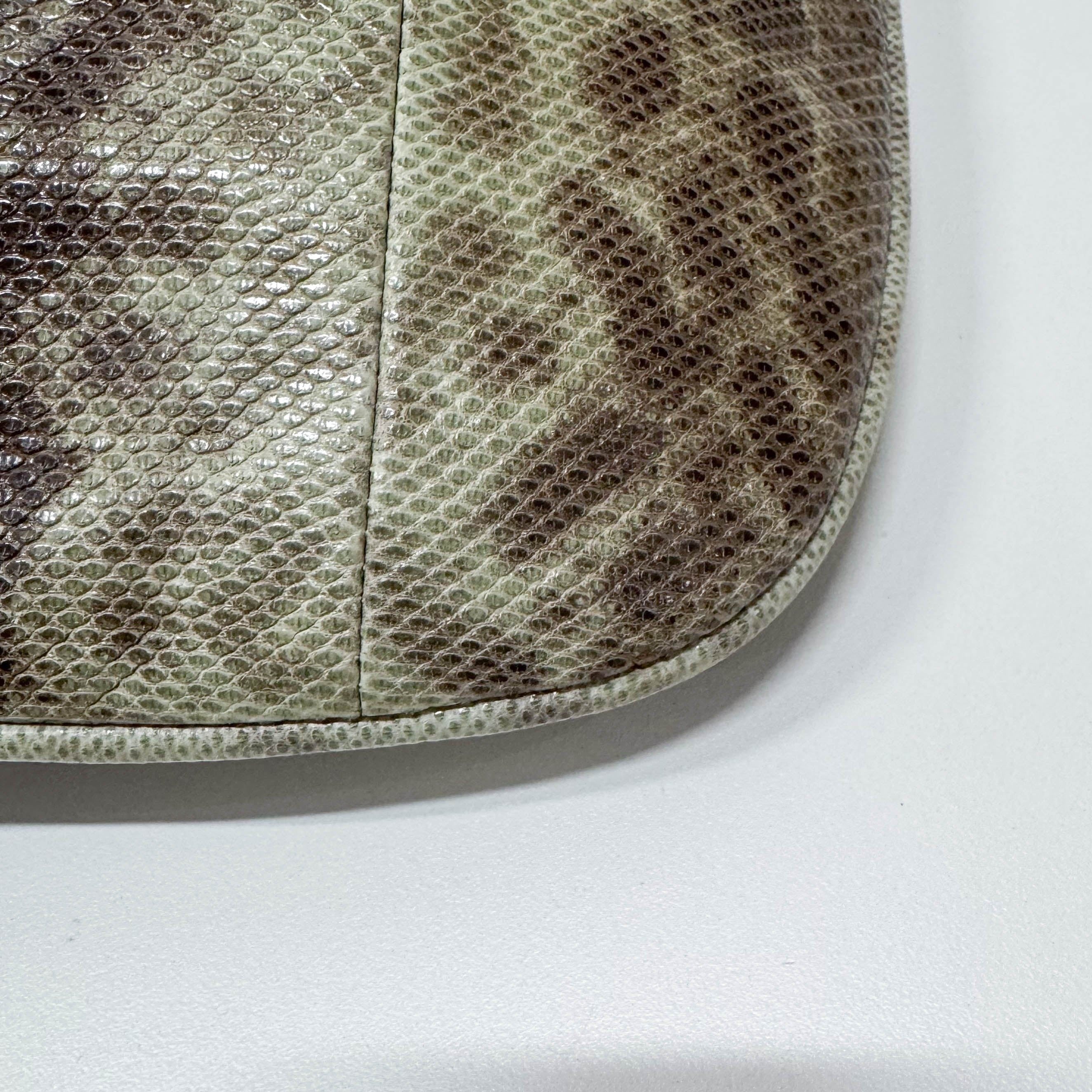 Green Python Leather Hobo Bag