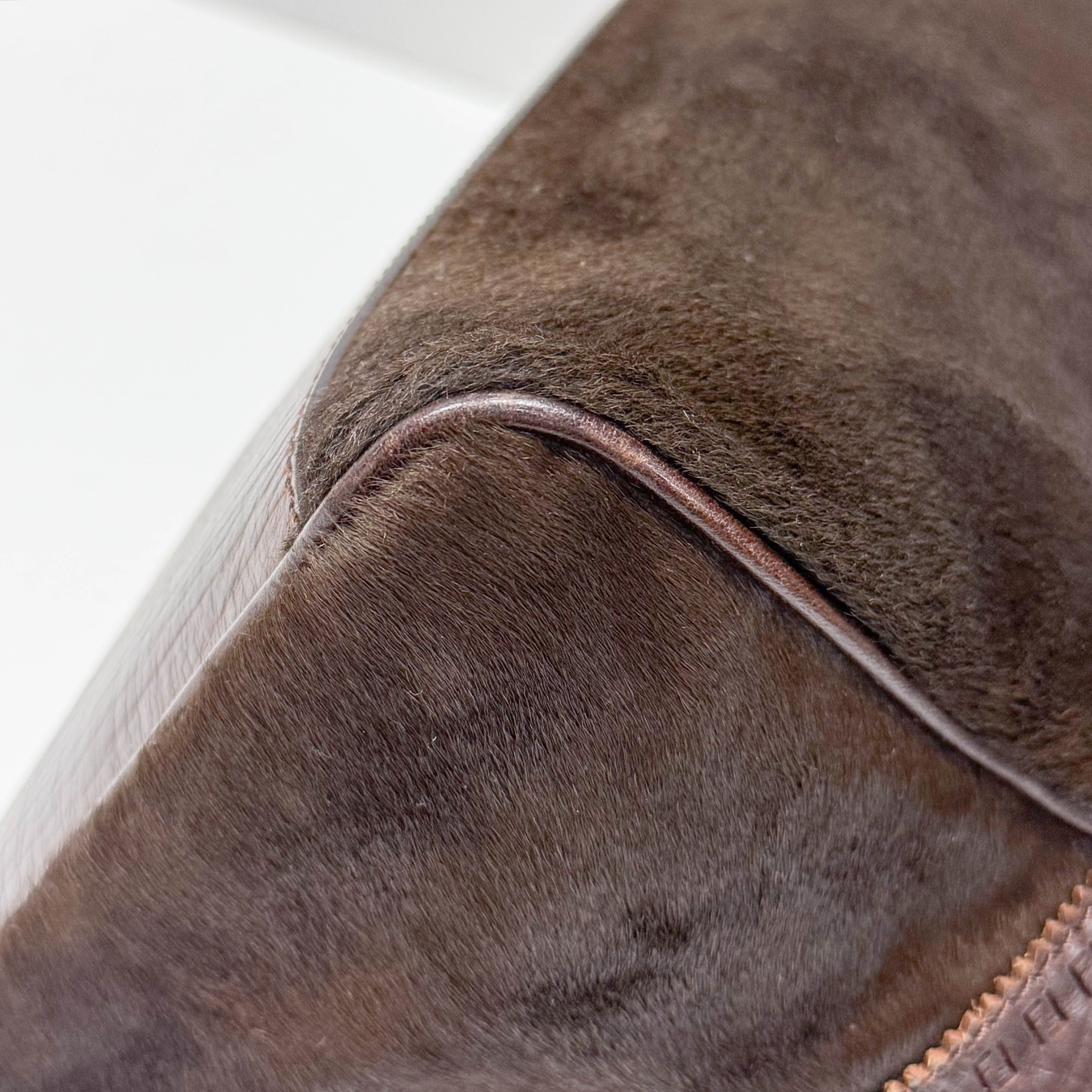 Limited Edition Squirrel Print Brown Pony Hair Shoulder Bag